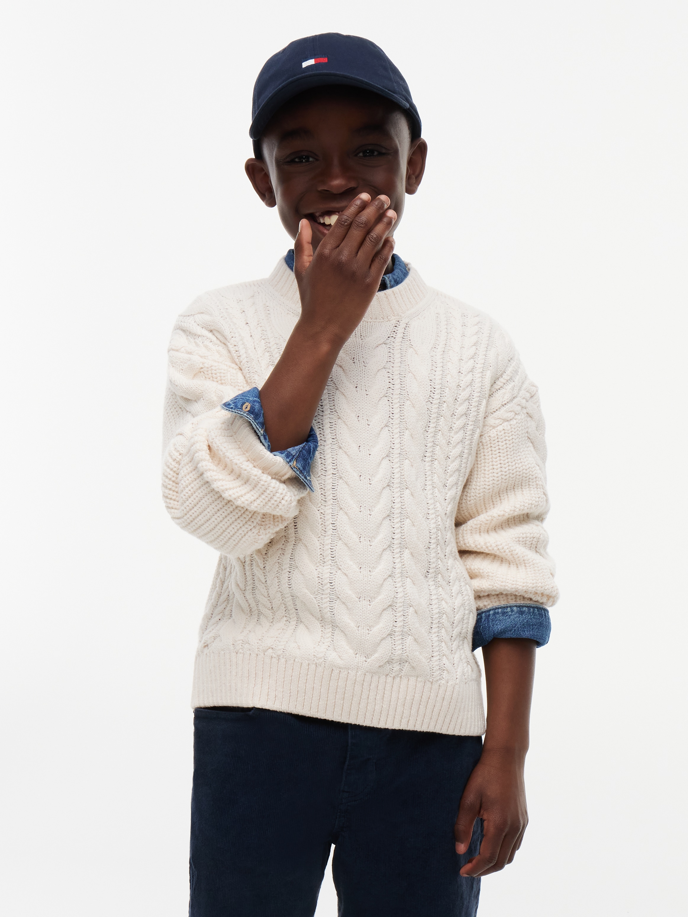 Image of Tommy Hilfiger Strickpullover Regular Fit, Baumwoll-Mix, Kinder bis 16 Jahre