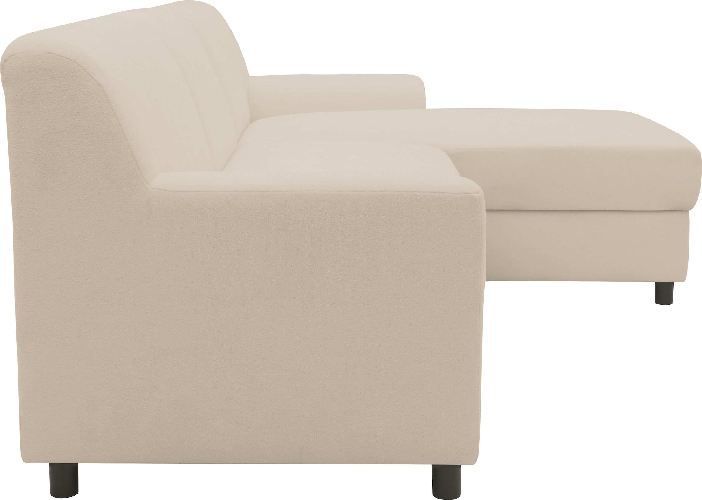 DOMO collection Ecksofa »Turah 2, L-Form, in Cord u. wasserabweisender Microfaser, Federkern«, B/T/H: 241/146/79 cm, incl. Zierkissen, wahlweise mit Bettfunktion