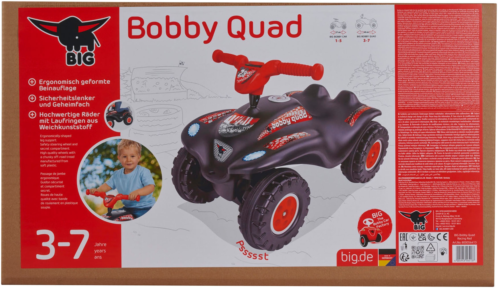 BIG Voiture à bascule »BIG Bobby Quad Racing« Made in Germany