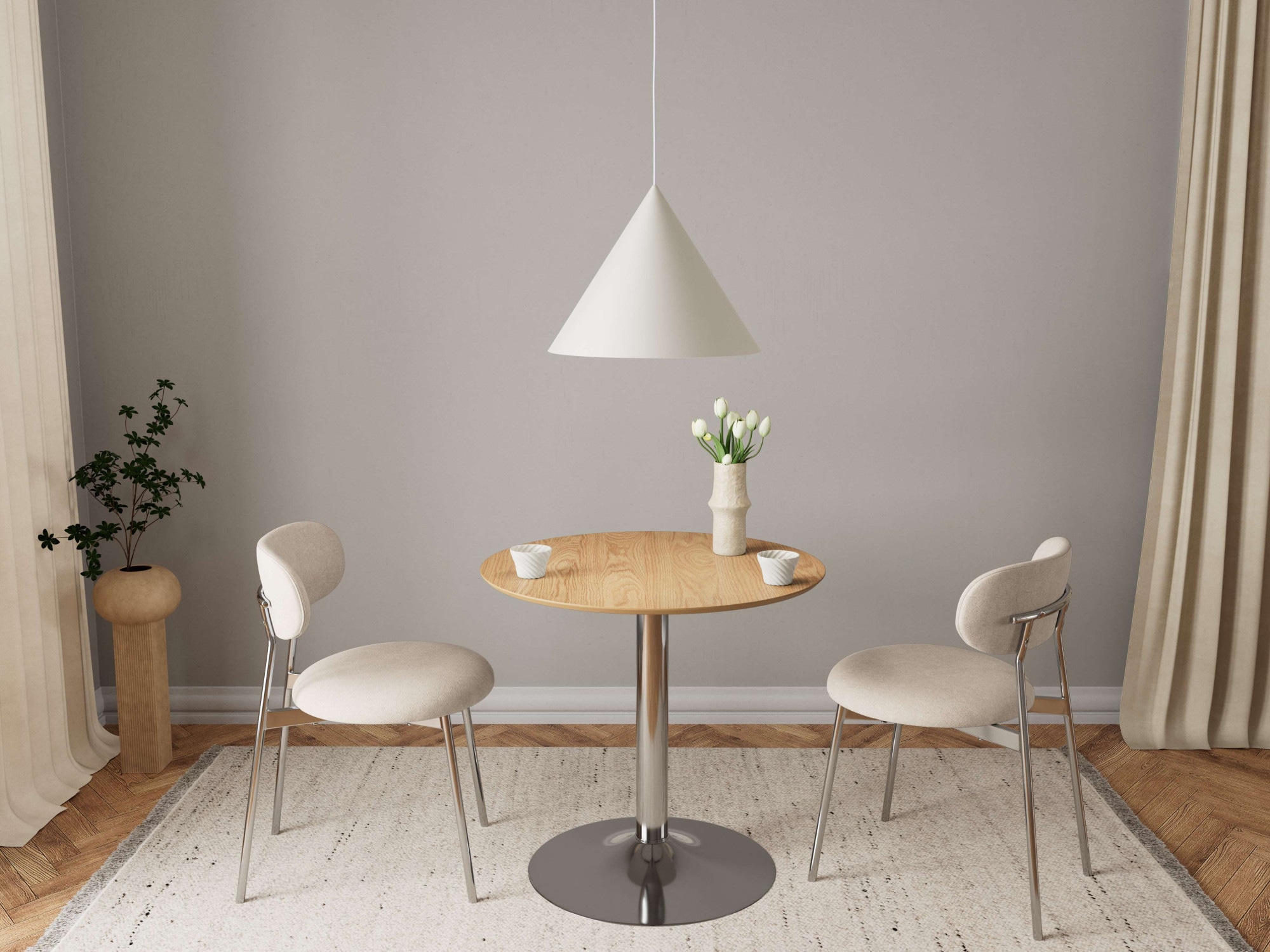 ACTONA GROUP Table de bar »Ibiza, Bistrotisch« Table, chêne, acier chromé, 80x74cm