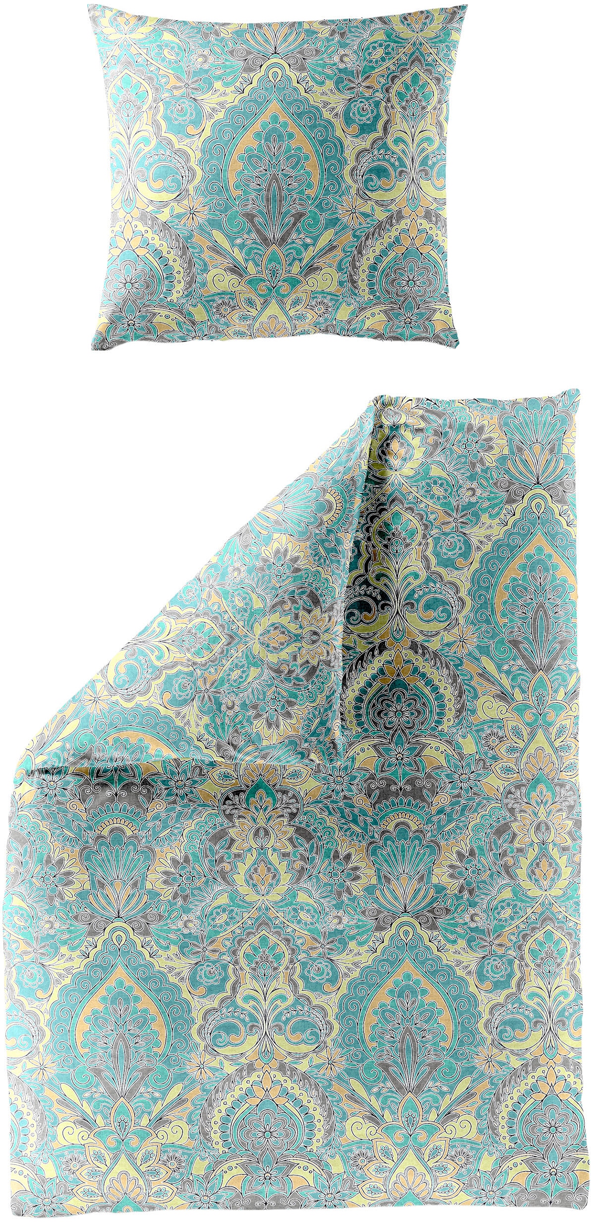 Image of BIERBAUM Bettwäsche "Lotte" 2 Stk. Mako-Satin, 100 % Baumwolle, mit Ornamenten, pflegeleicht
