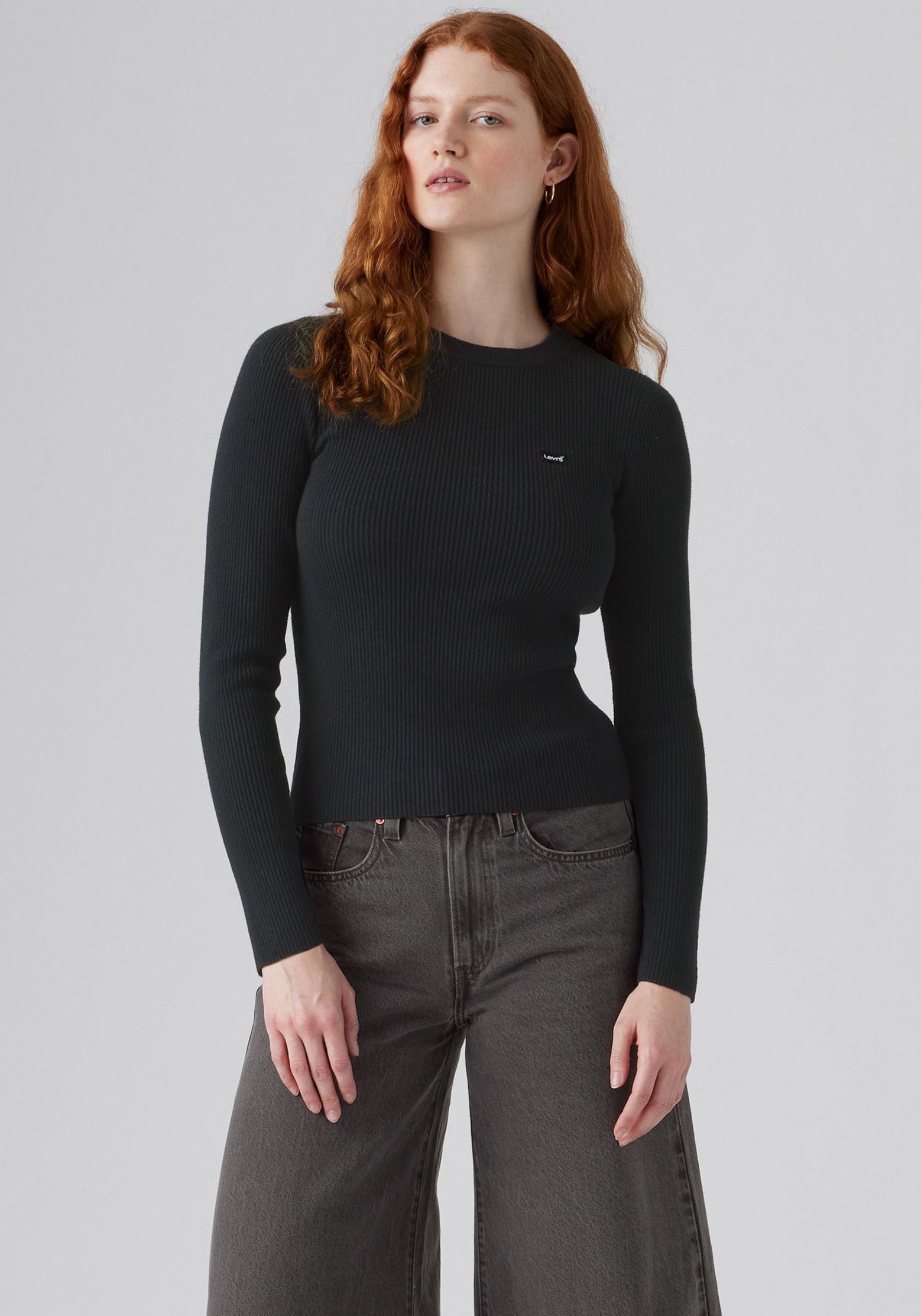 Image of Levis Rundhalspullover "RIB CREW SWEATER" Geripptes Strickmuster