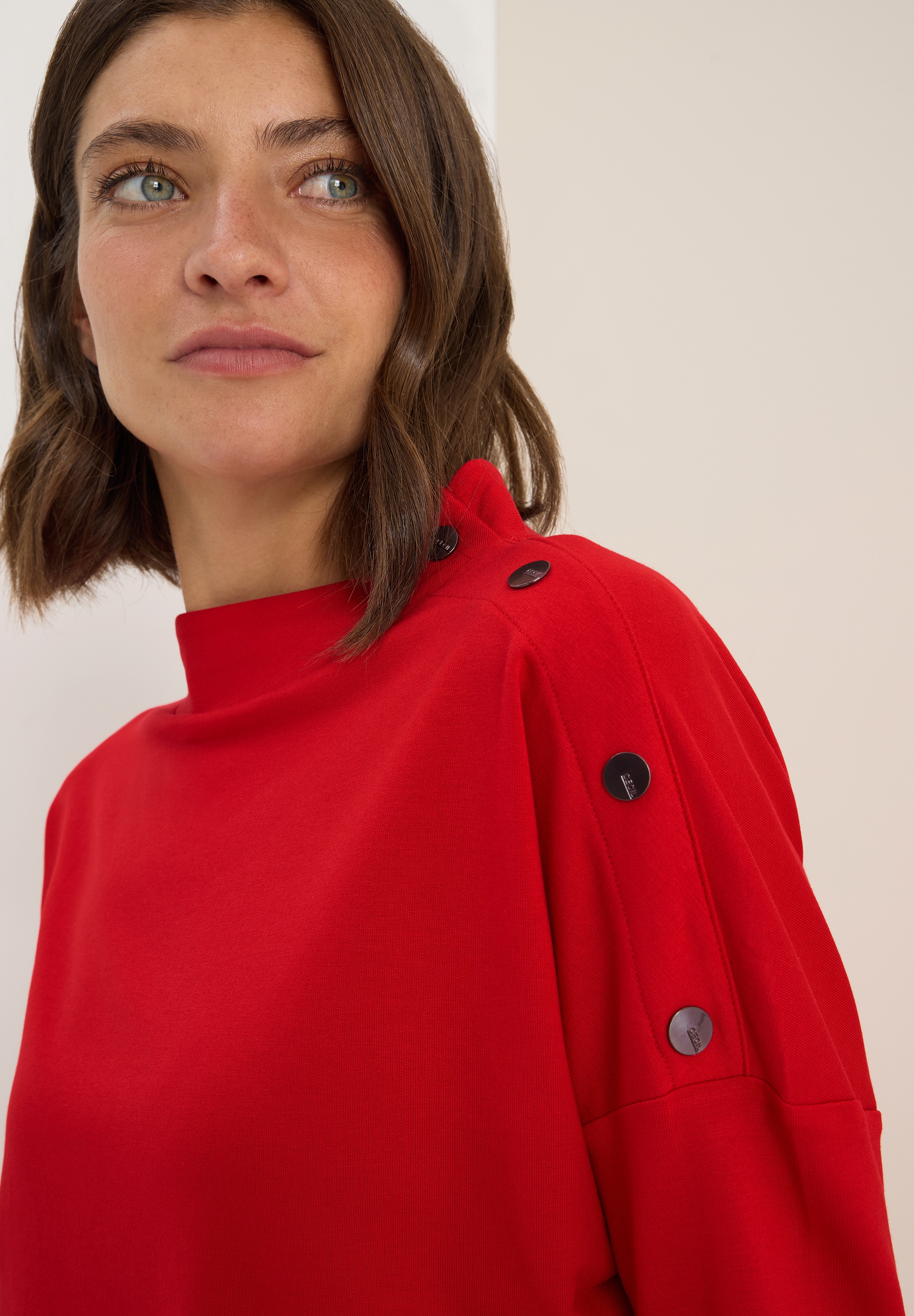 Cecil 3/4-Arm-Shirt, mit Knopfdetail
