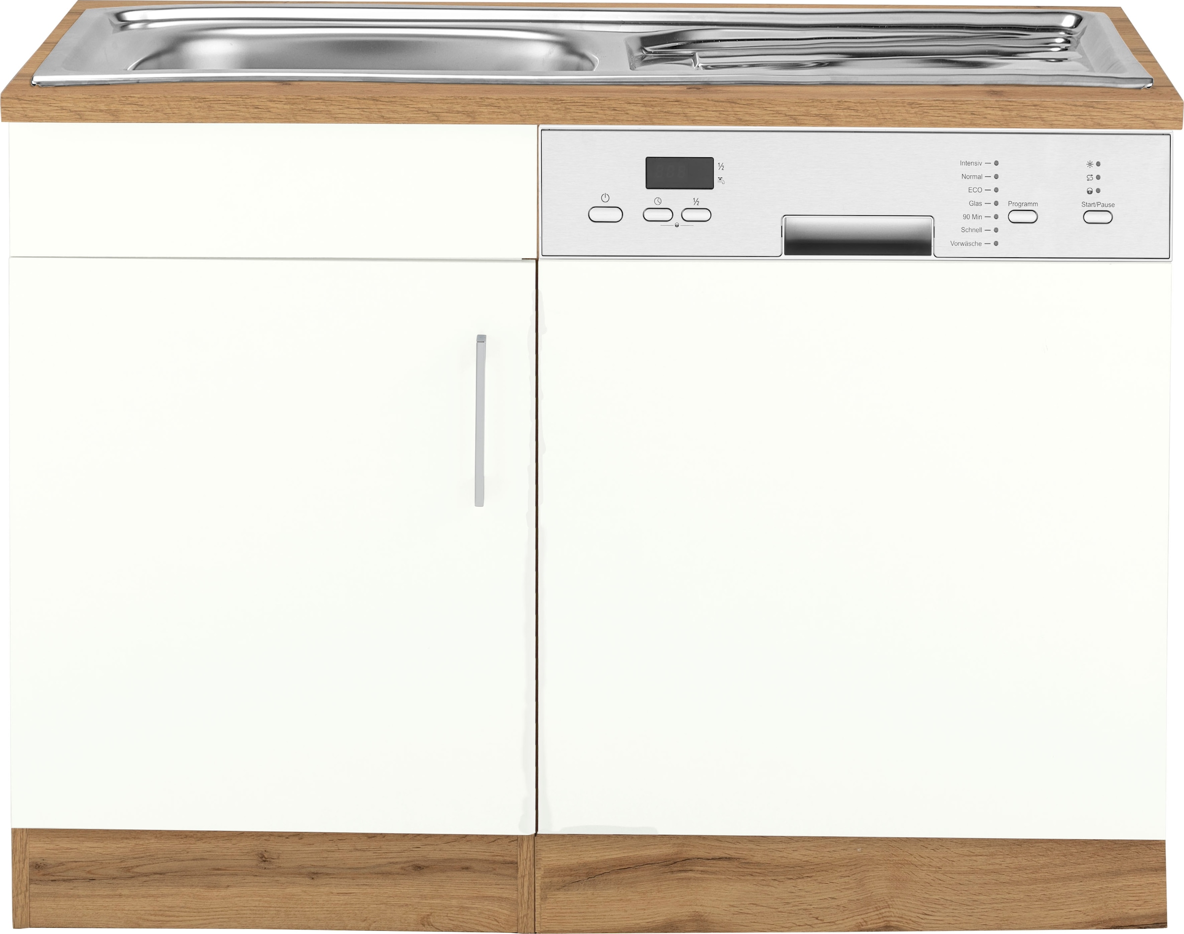 KOCHSTATION Meuble évier »KS-Colmar« 110 cm, façade et plinthe pour lave-vaisselle semi-intégré