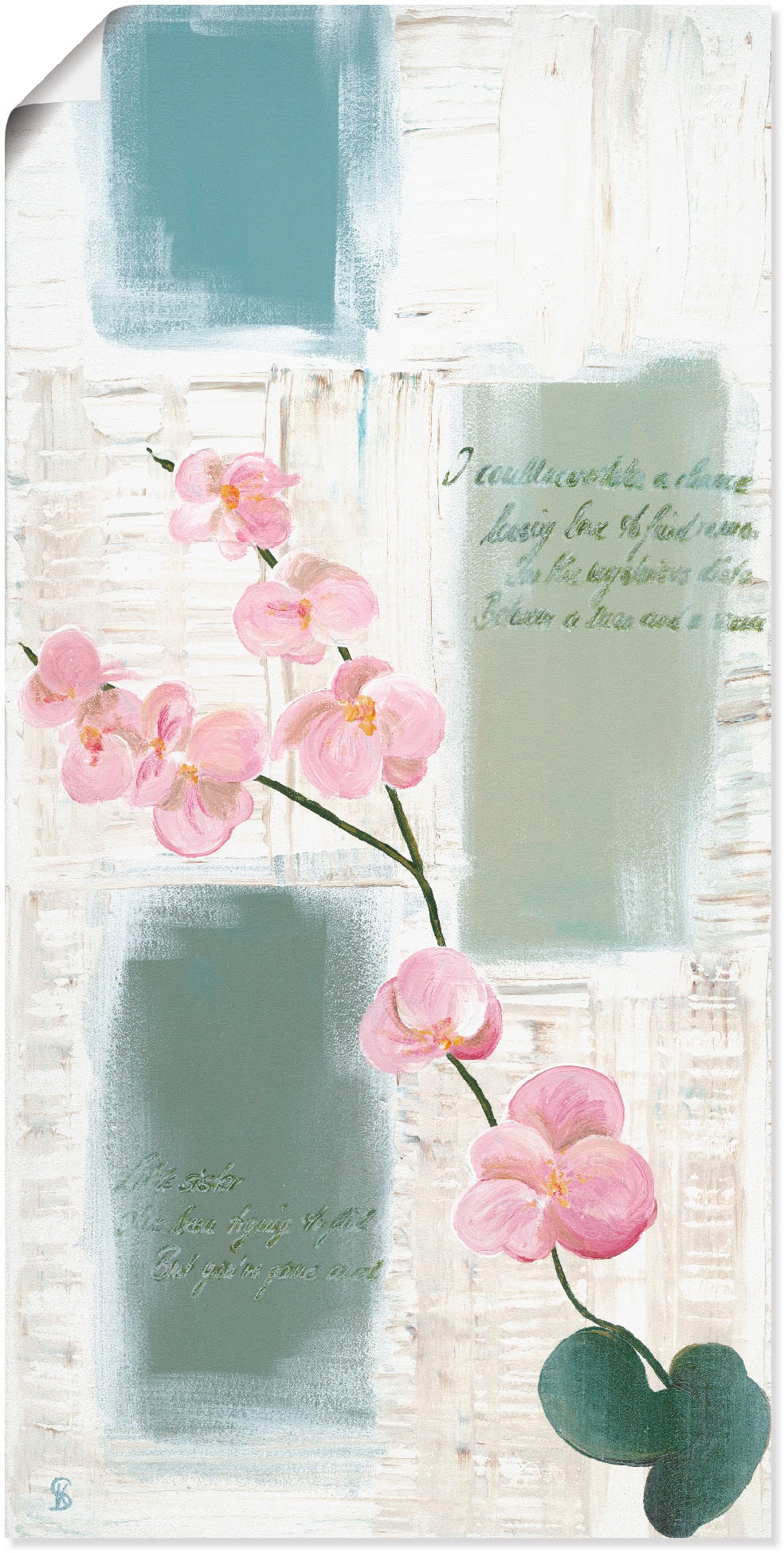Image of Artland Wandbild »Poesie II«, Blumen, (1 St.), in vielen Grössen & Produktarten - Alubild / Outdoorbild für den Aussenbereich, Leinwandbild, Poster, Wandaufkleber / Wandtattoo auch für Badezimmer geeignet bei Ackermann Versand Schweiz