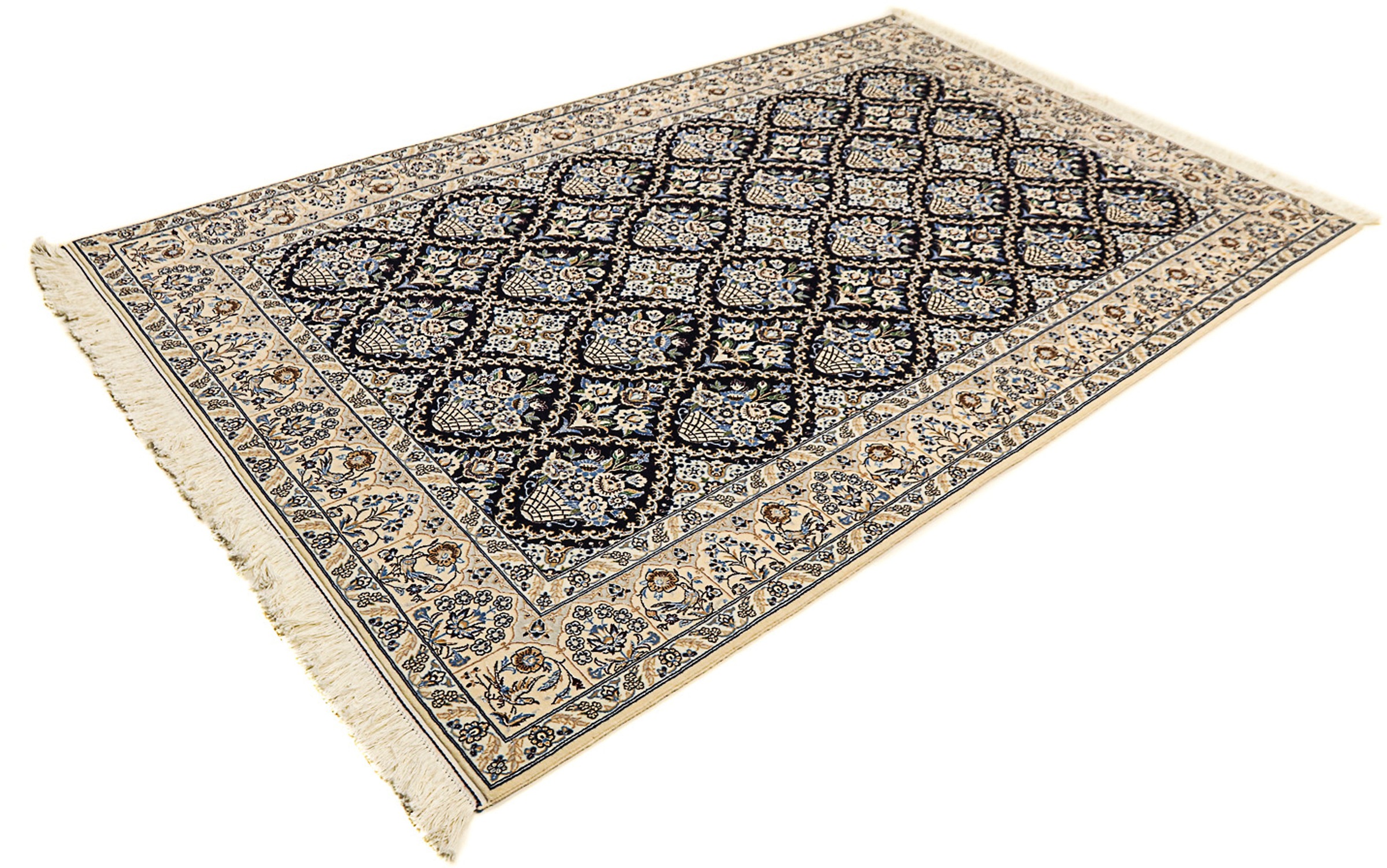 Image of morgenland Orientteppich »Perser - Nain - Premium - 243 x 151 cm - beige«, rechteckig, 6 mm Höhe, Wohnzimmer, Handgeknüpft, Einzelstück mit Zertifikat bei Ackermann Versand Schweiz