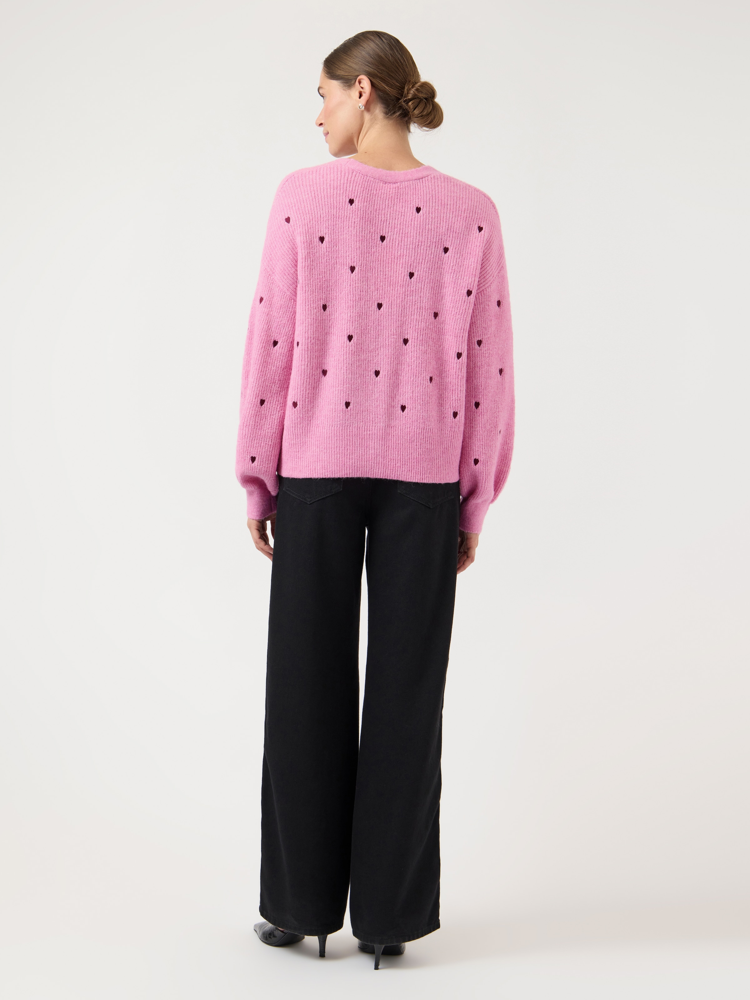 Y.A.S Veste en tricot »YASFLEUR LS KNIT CARDIGAN S. NOOS« Mélange de matières, coupe régulière, brodé
