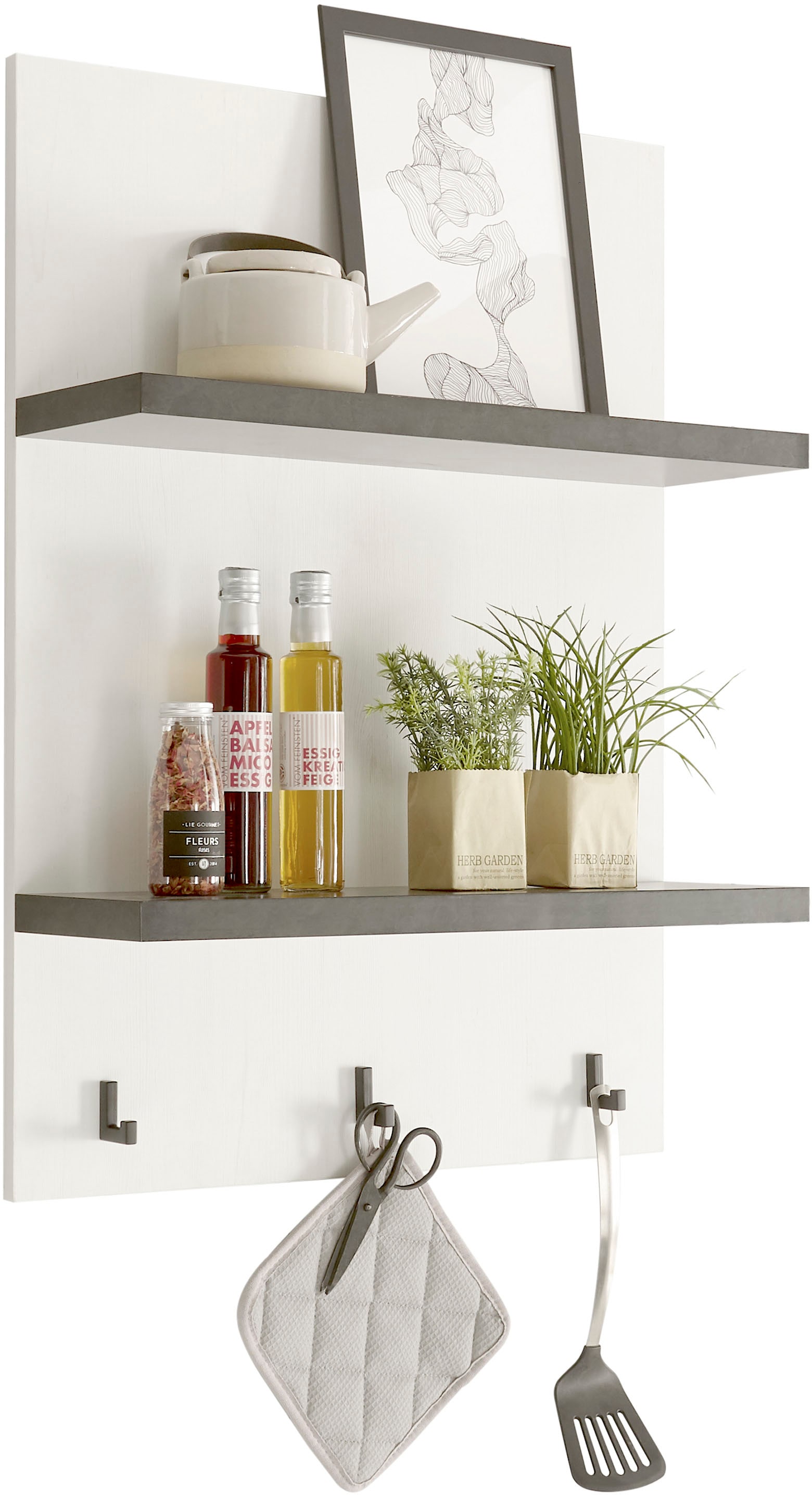 Home affaire Wandregal »Sherwood«, Breite 60 cm, in modernem Holz Dekor, 28 mm starke Ablageböden