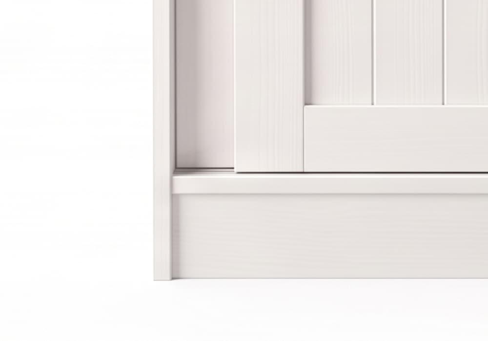 GOODproduct Armoire à chaussures »Malmö Schuhkommode mit Schiebetüren« L/P/H : 77/37/89 cm,  en pin massif certifié FSC®, largeur 77 cm