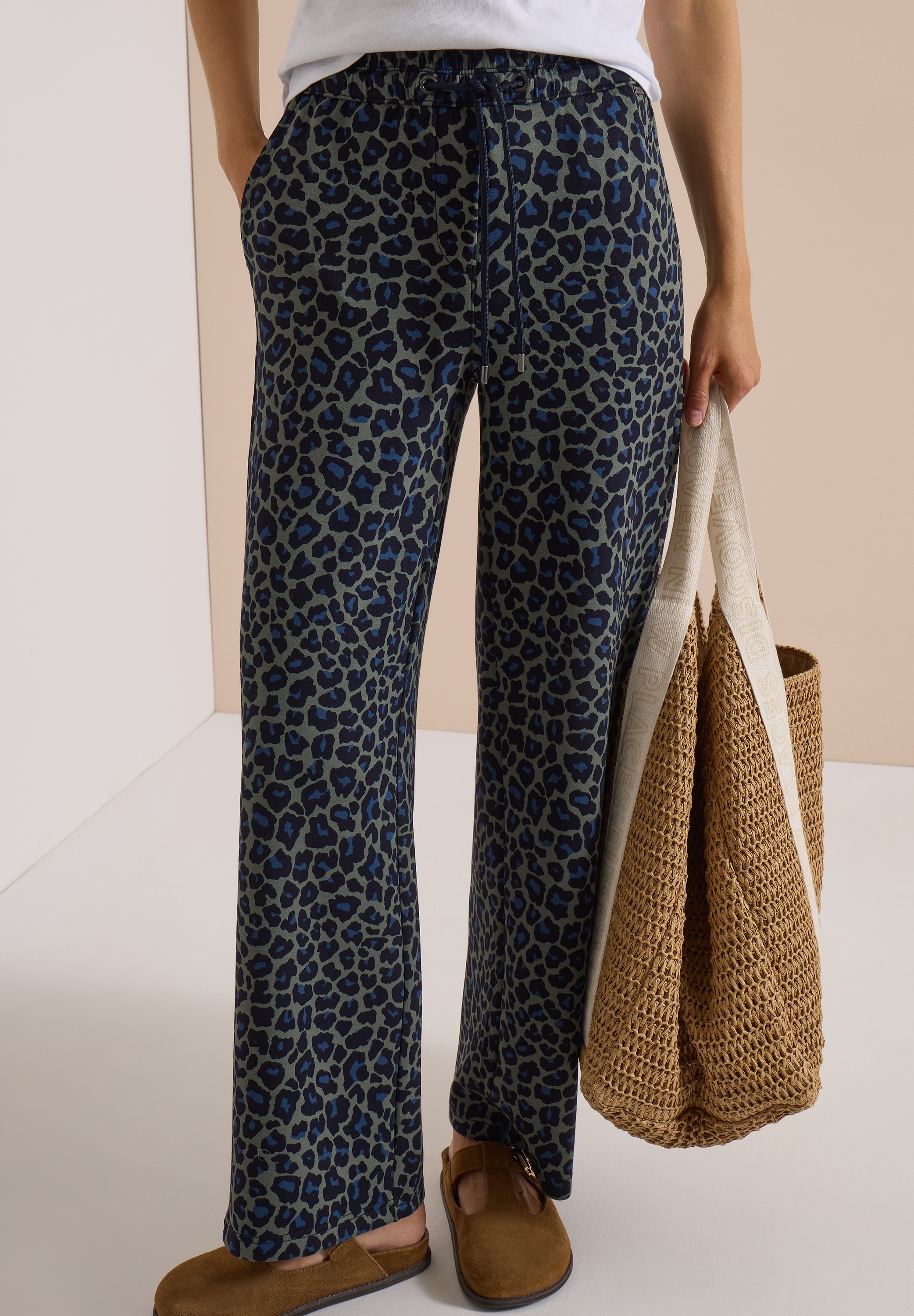 Cecil Pantalon en tissu »Style Neele«  mélange viscose de qualité Silk-Touch, ceinture élastique, imprimé animal