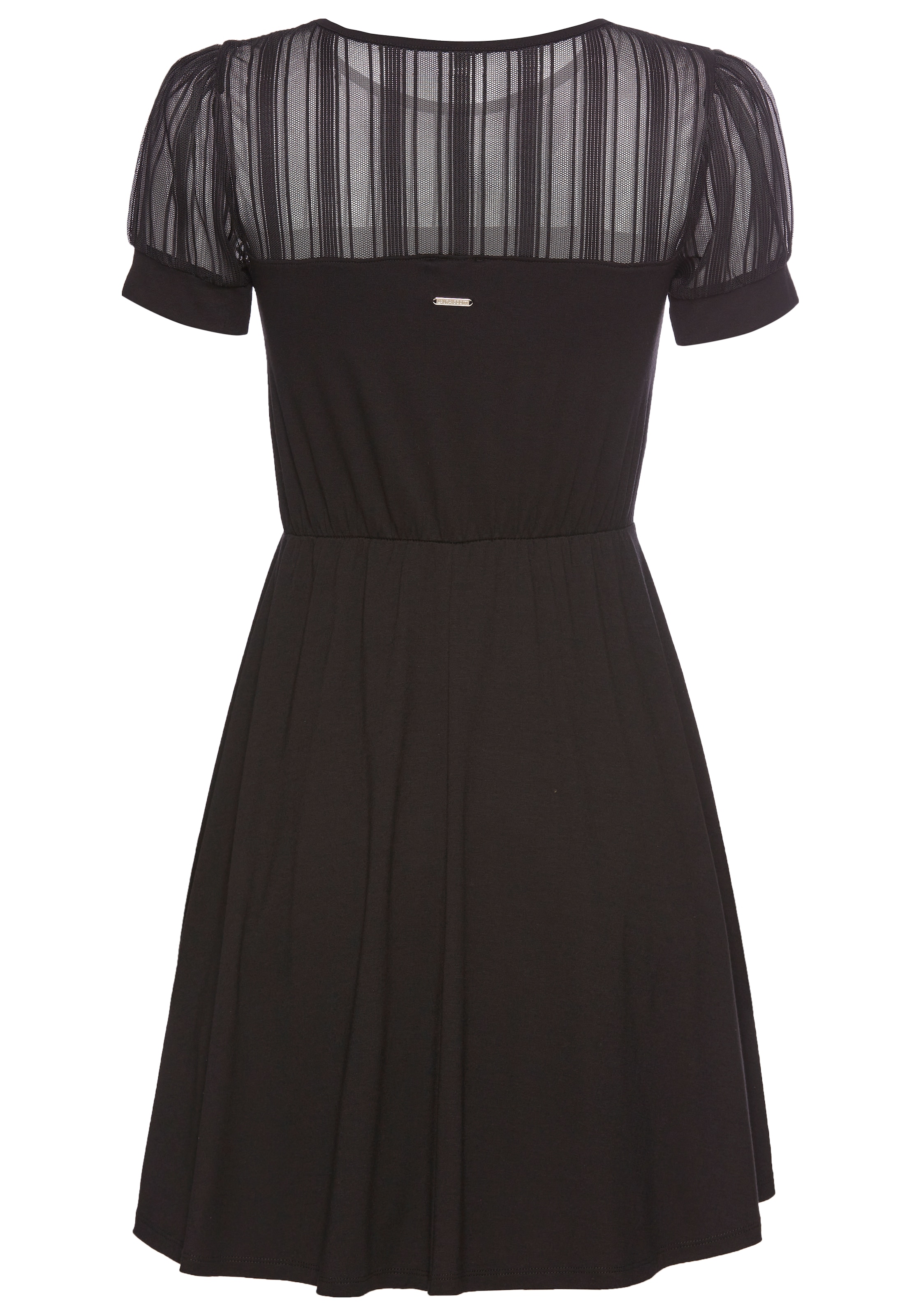 Laura Scott Sommerkleid, mit gestreiften Mesh-Einsatz & elastischem Bund