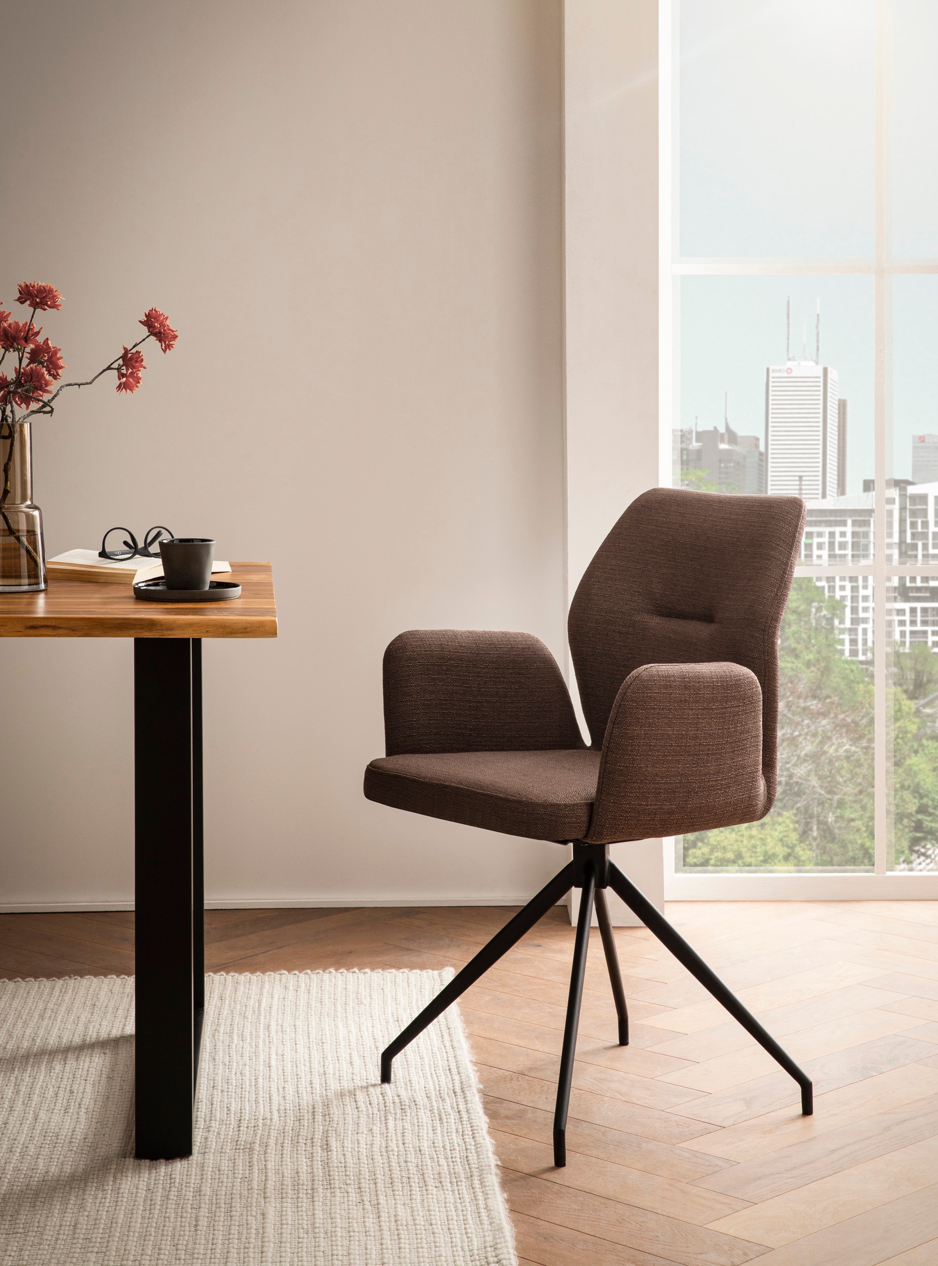 SalesFever Esszimmerstuhl »Taormina Armlehnstuhl« () 1 Stk.Esszimmersessel mit 180° Drehfunktion