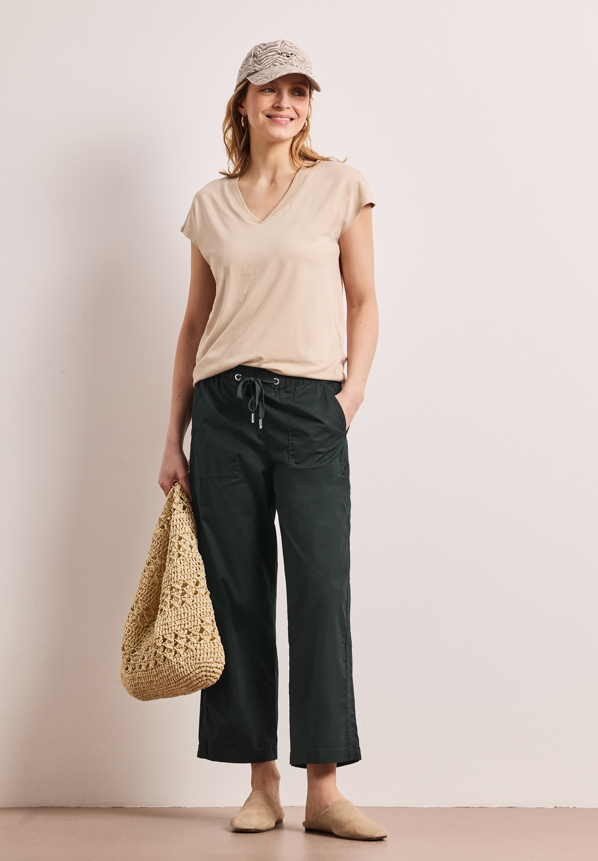 STREET ONE Pantalon paperbag  avec ceinture élastique