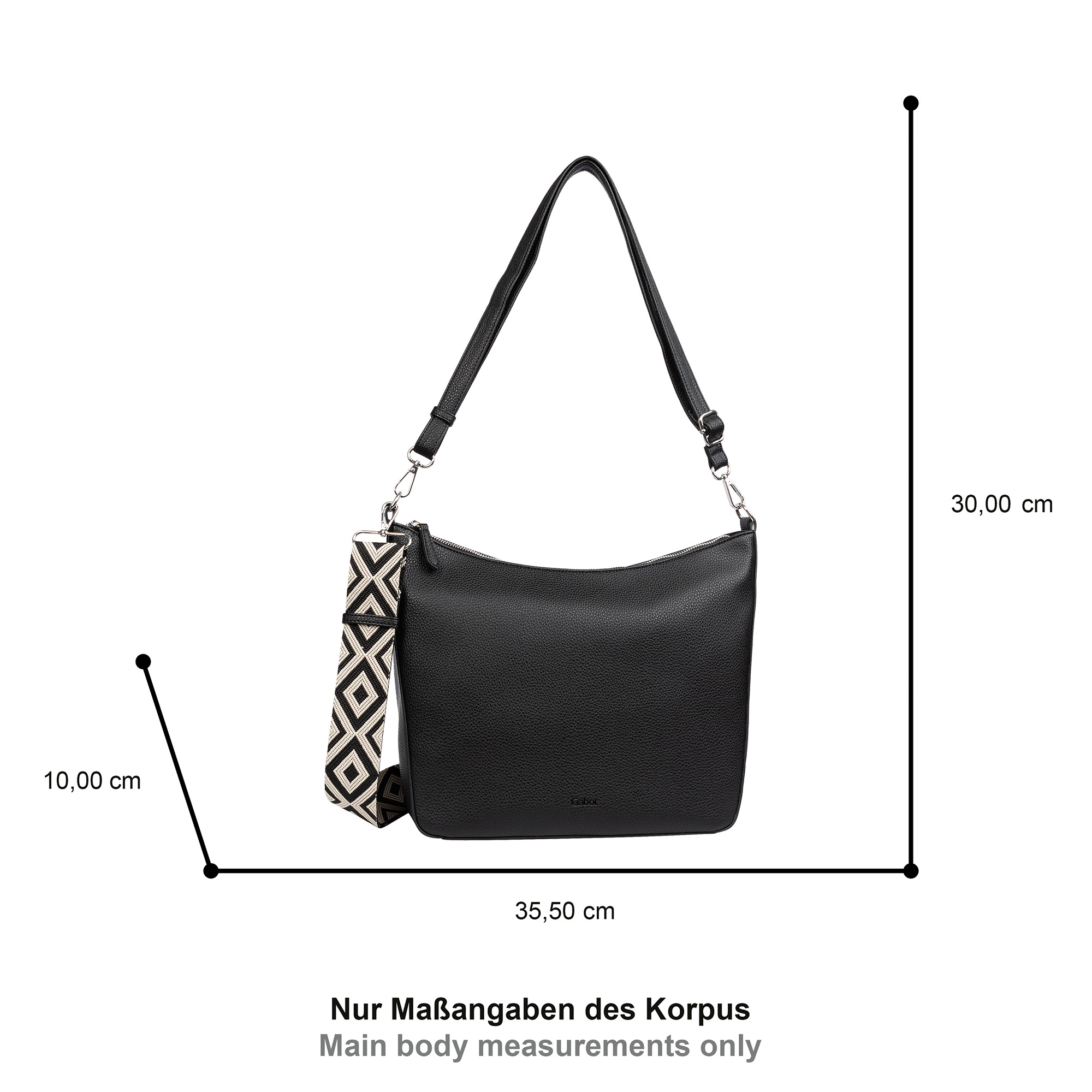 Gabor Hobo »Linda« weiches Kunstleder mit elegantem Schultergurt aus edlem Gewebeband