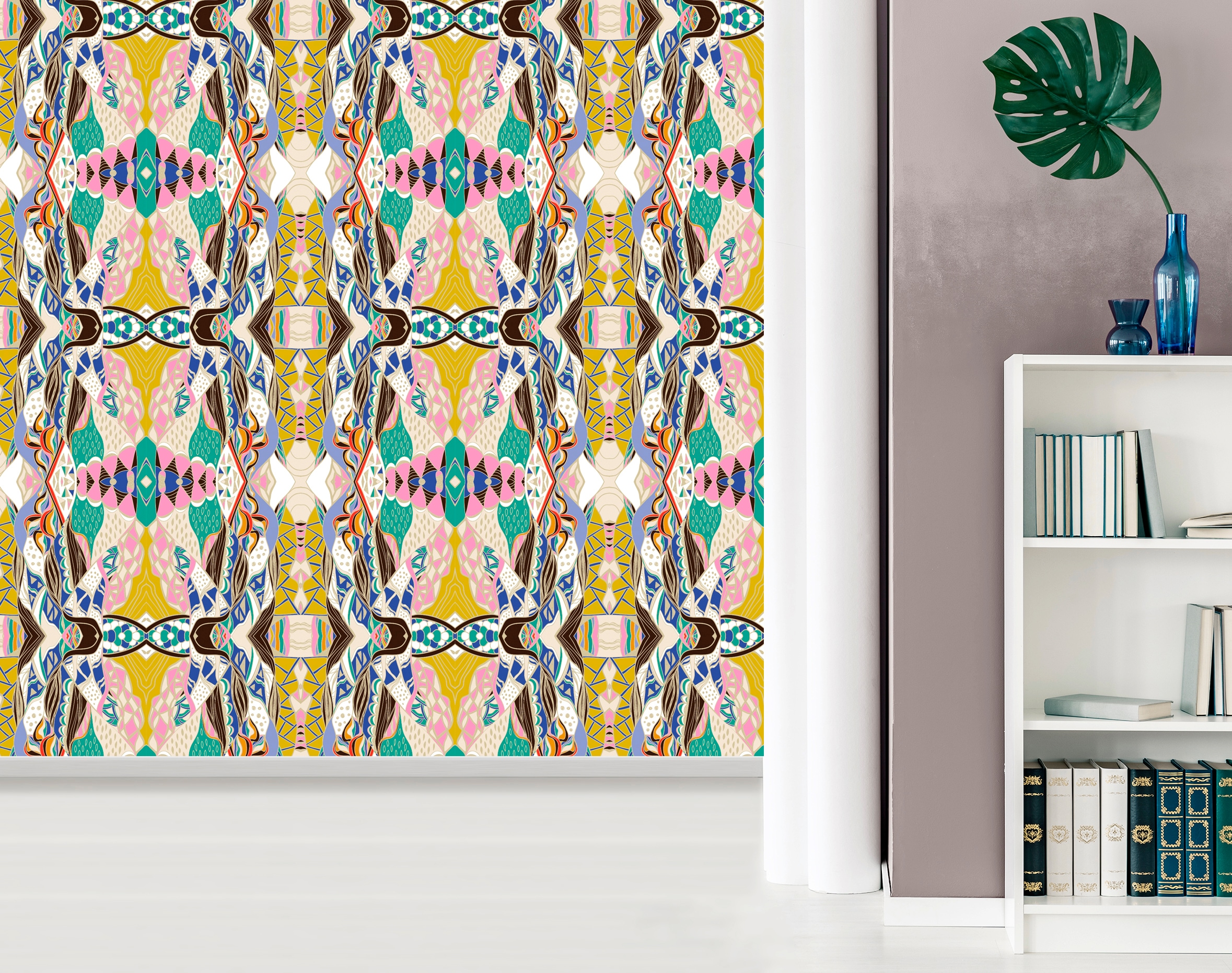 queence Vinyltapete »Gina«, bedruckt-Barock-Antikoptik-Kunst, 90x250cm, selbstklebend, kinderleichte Anbringung, Sticker