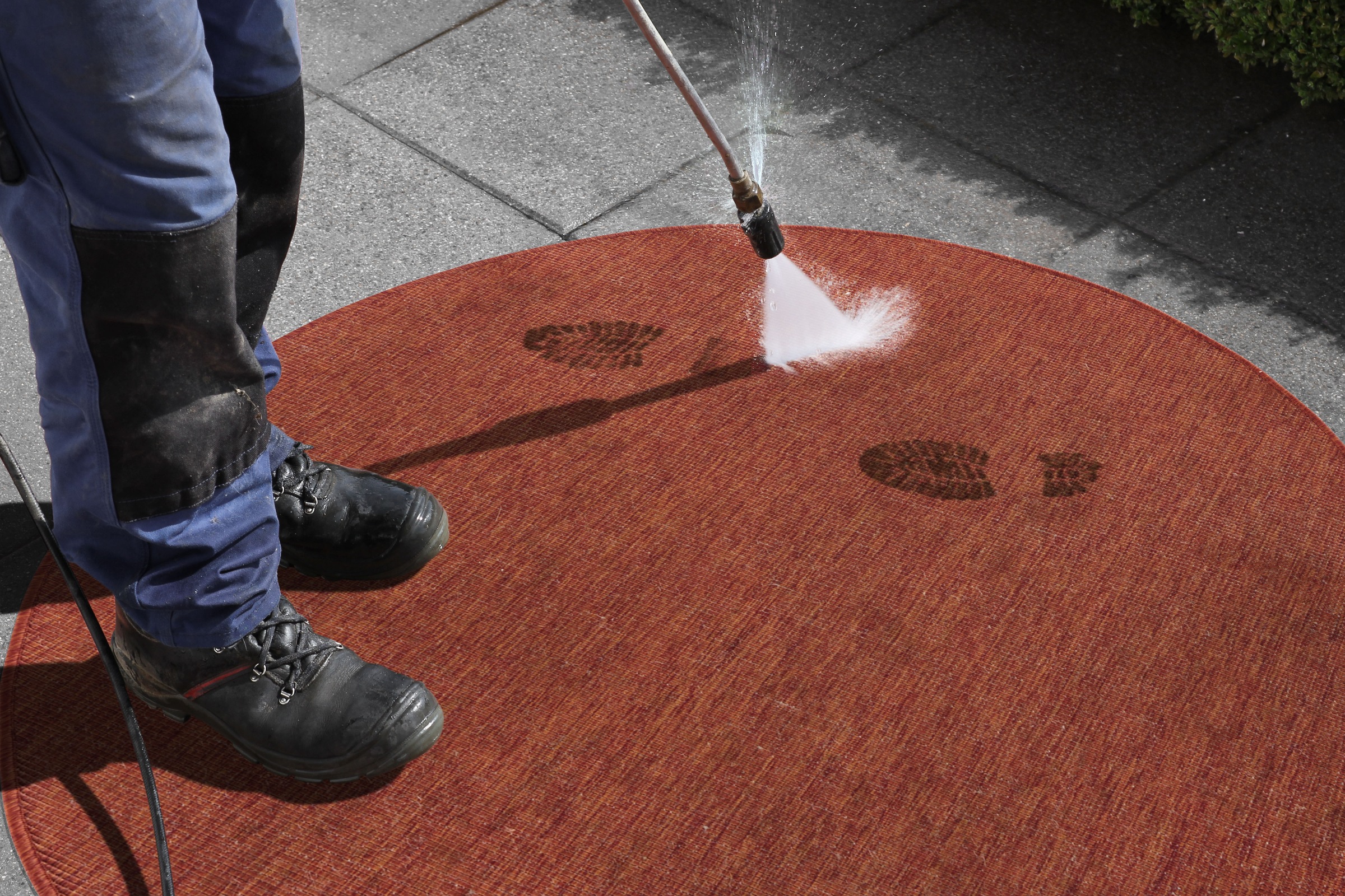 NORTHRUGS Teppich »Miami Wendeteppich«, rund, 5 mm Höhe, In-& Outdoor, Wetterfest, Balkon, Garten, Wohnzimmer, Wasserfest