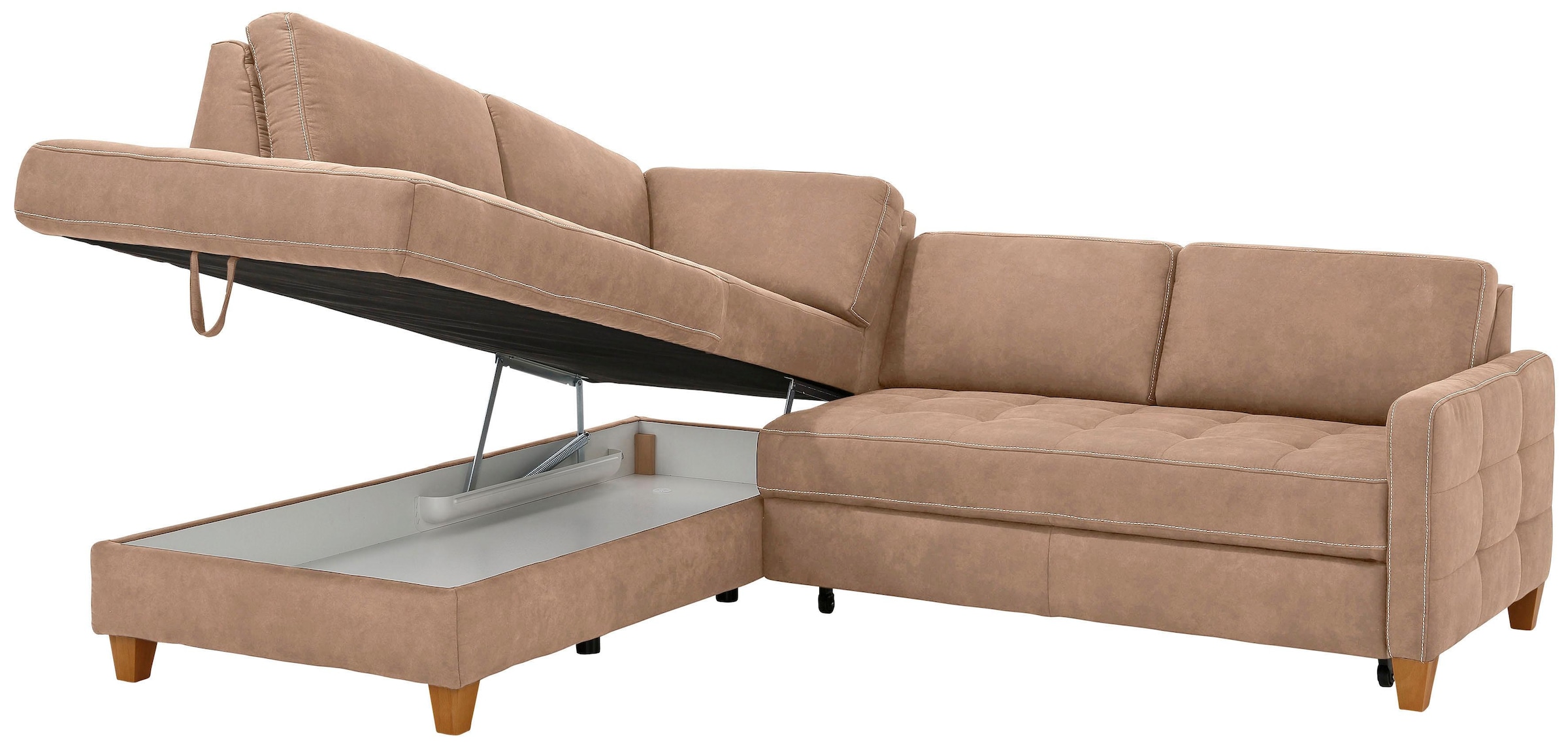 Home affaire Ecksofa »Earl L-Form«, wahlweise auch mit Bettfunktion oder Bettfunktion mit Bettkasten