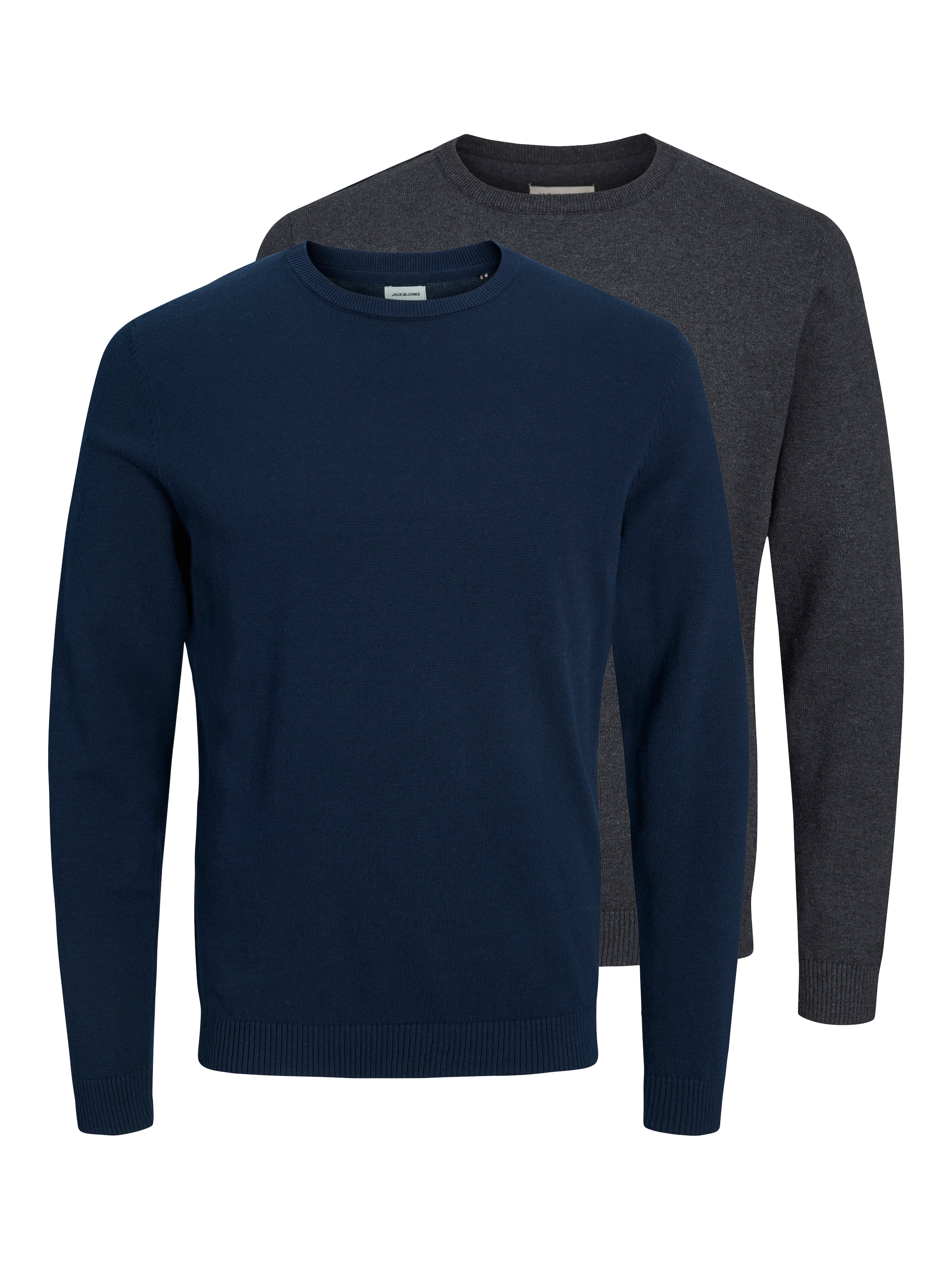 Image of Jack & Jones Rundhalspullover "JJEBASIC KNIT CREW NECK 2PK MP" Packung, 2 Baumwolle, regular fit