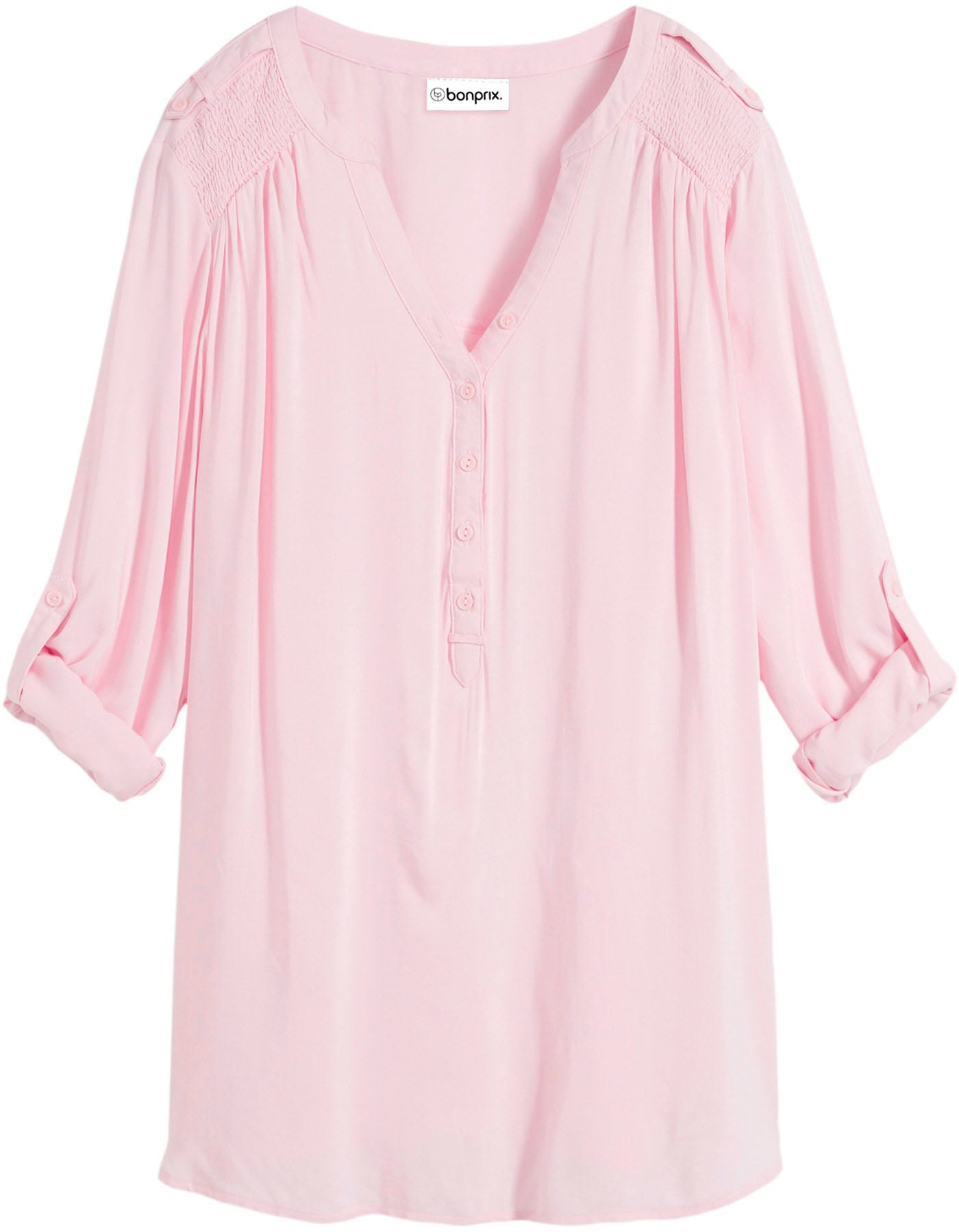 bonprix Tunika »Tunikabluse aus softer Viskose« Casual Stil, Regular Fit, mit Rundsaum, mit Knopfleiste