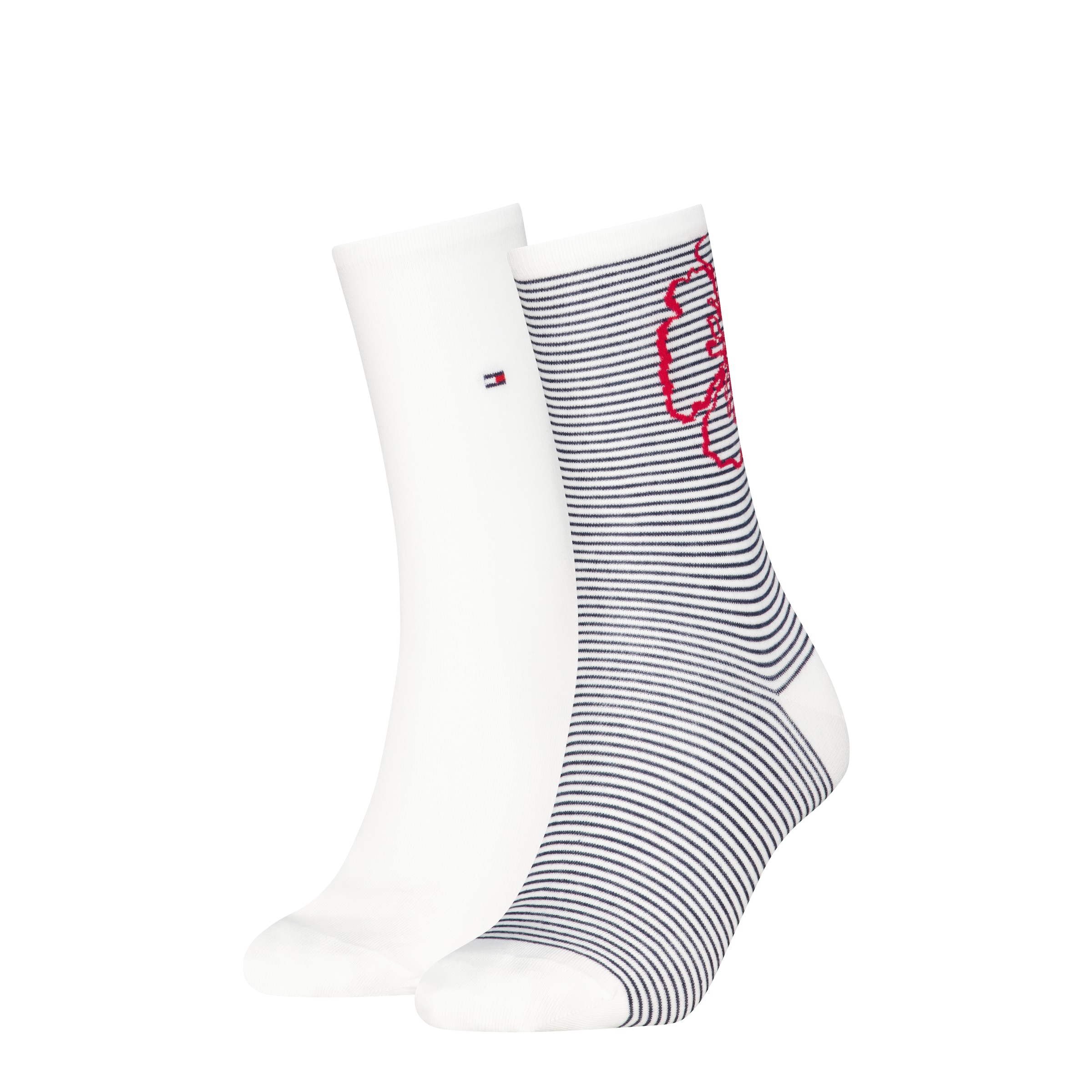 Tommy Hilfiger Chaussettes »TH WOMEN SOCK 2P FLOWER STRIPE« 2 Paar, 
