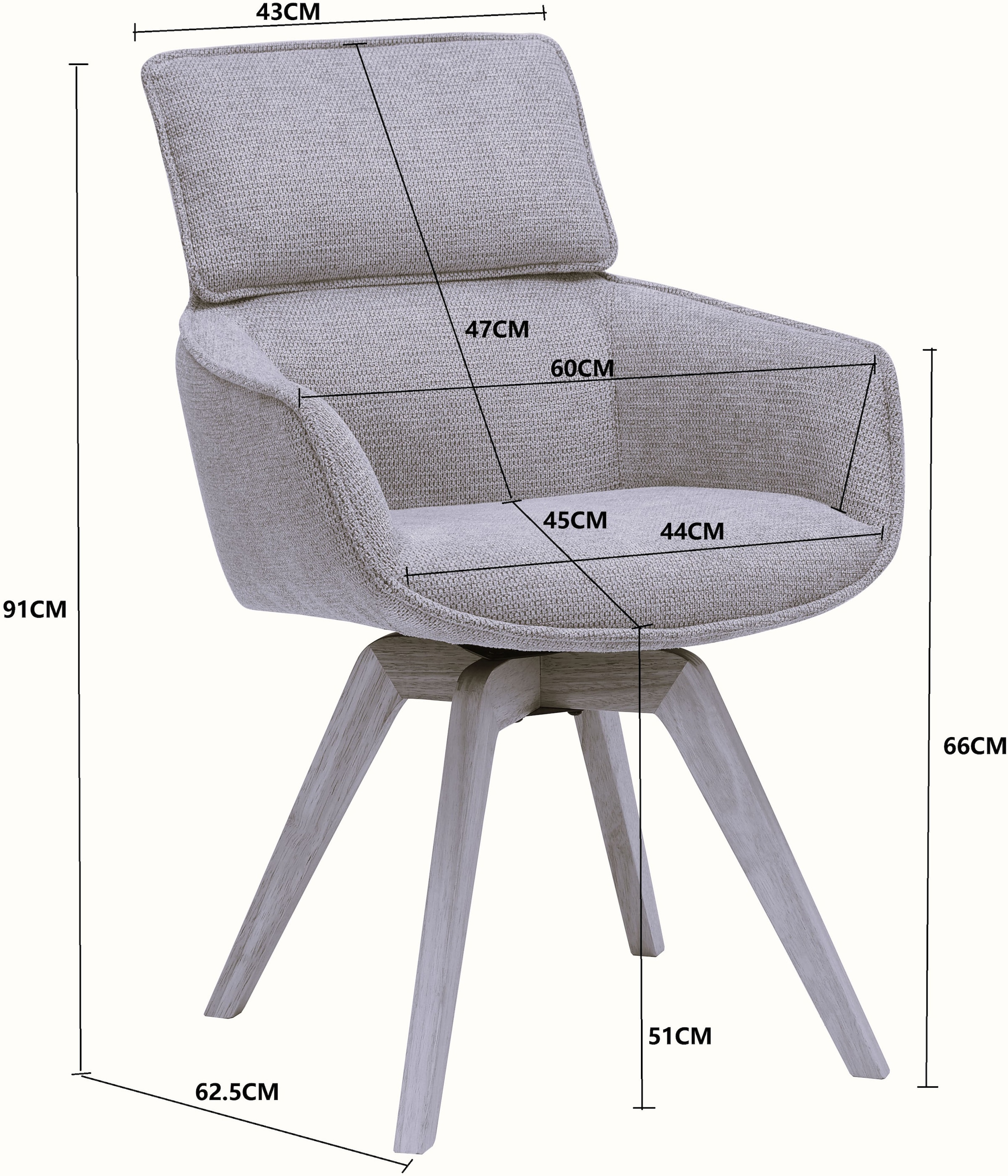 GOODproduct Chaise de salle à manger »Katelin« () 1 cuispflegeleichter Webstoff Bezug, pulverbeschichtetes Metallgestell