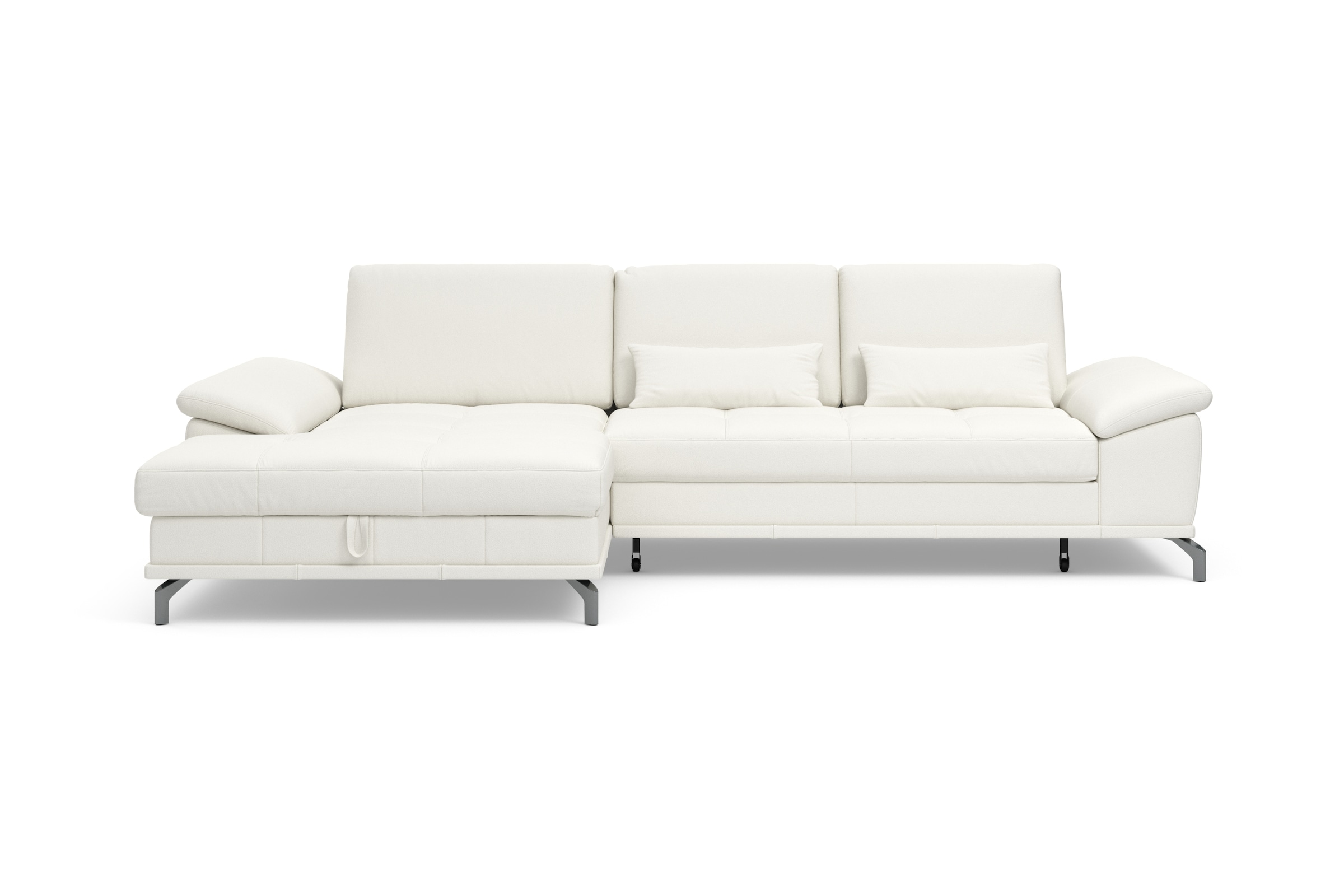 Places of Style Ecksofa Costello, mit Sitztiefenverstellung und Armlehnfunktion, incl. 3 Nierenkissen