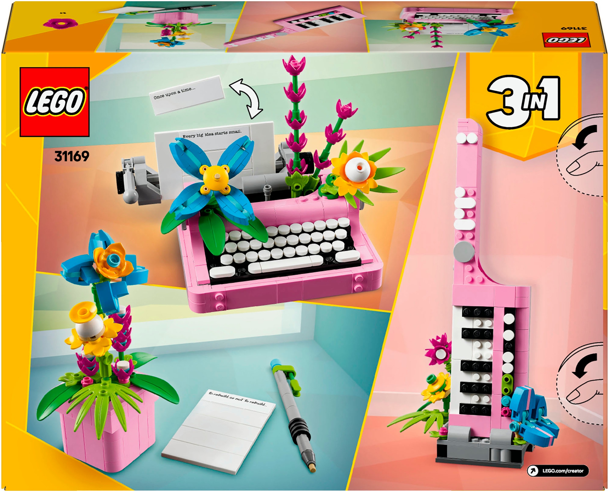LEGO® Konstruktionsspielsteine »Schreibmaschine mit Blumen (31169), LEGO Creator« Made in Europe