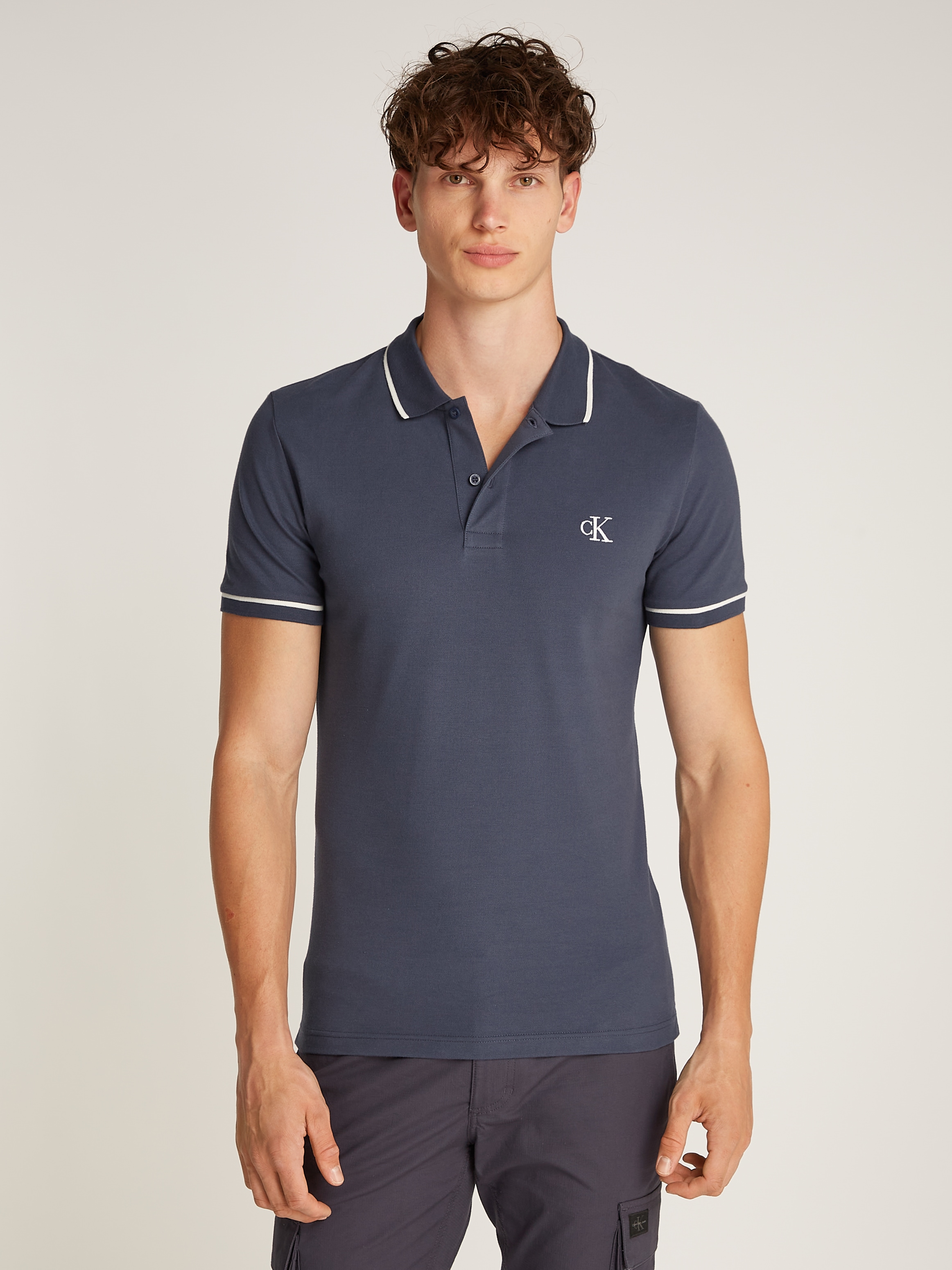 Calvin Klein Jeans Poloshirt »TIPPING SLIM POLO«, mit Logomarkenlabel