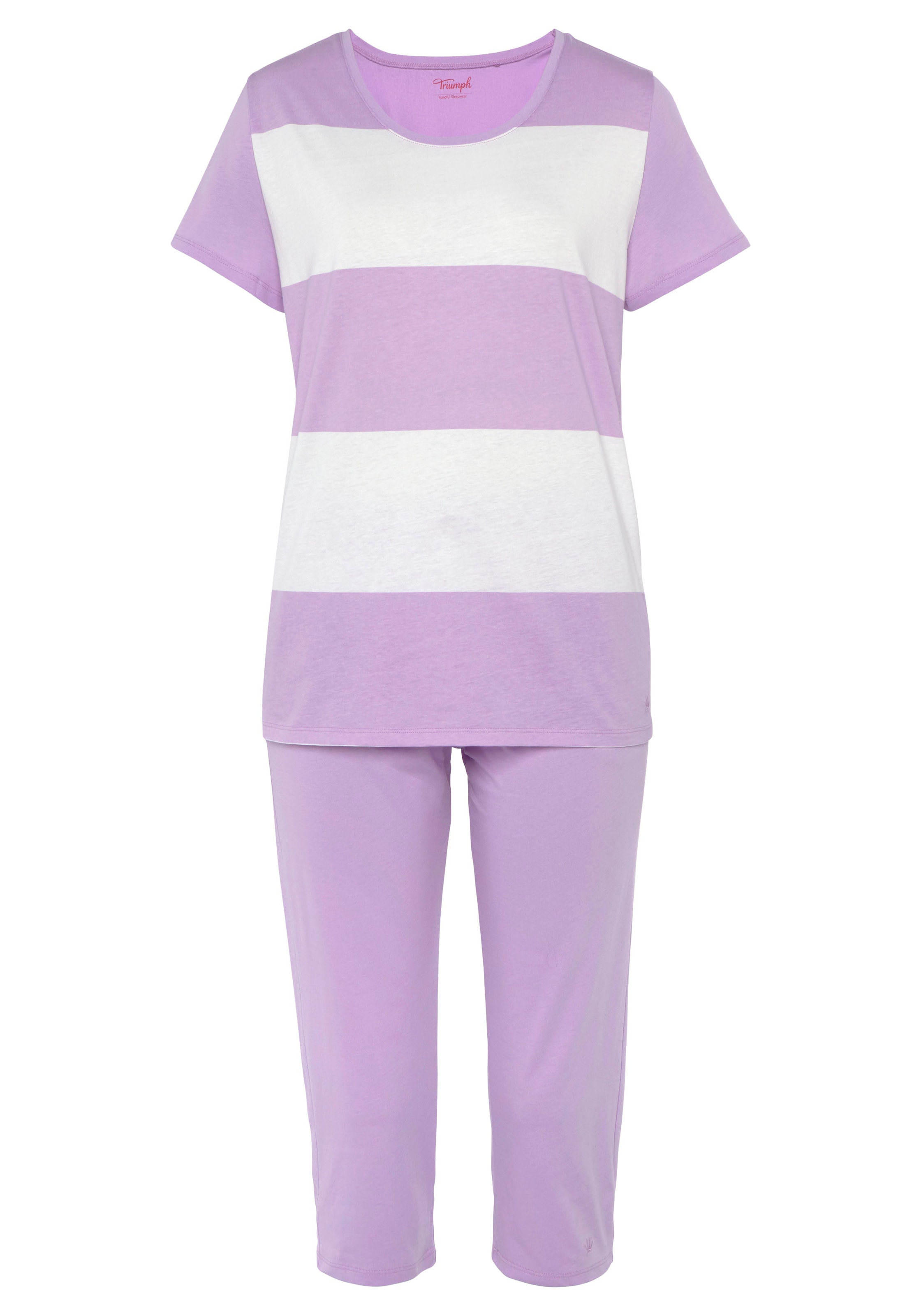Triumph Schlafanzug »Sets PK Capri X 01«, (Set, 2 tlg.), Capri-Pyjama aus reiner Baumwolle