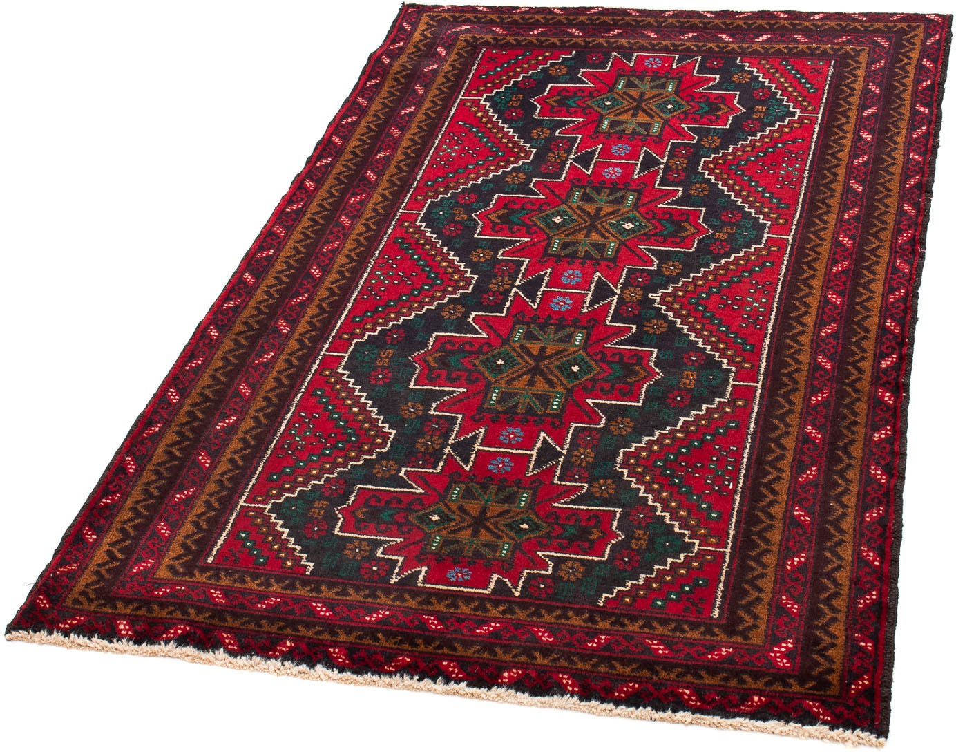 Image of morgenland Orientteppich »Belutsch - 138 x 84 cm - dunkelrot«, rechteckig, 8 mm Höhe, Wohnzimmer, Handgeknüpft, Einzelstück mit Zertifikat bei Ackermann Versand Schweiz