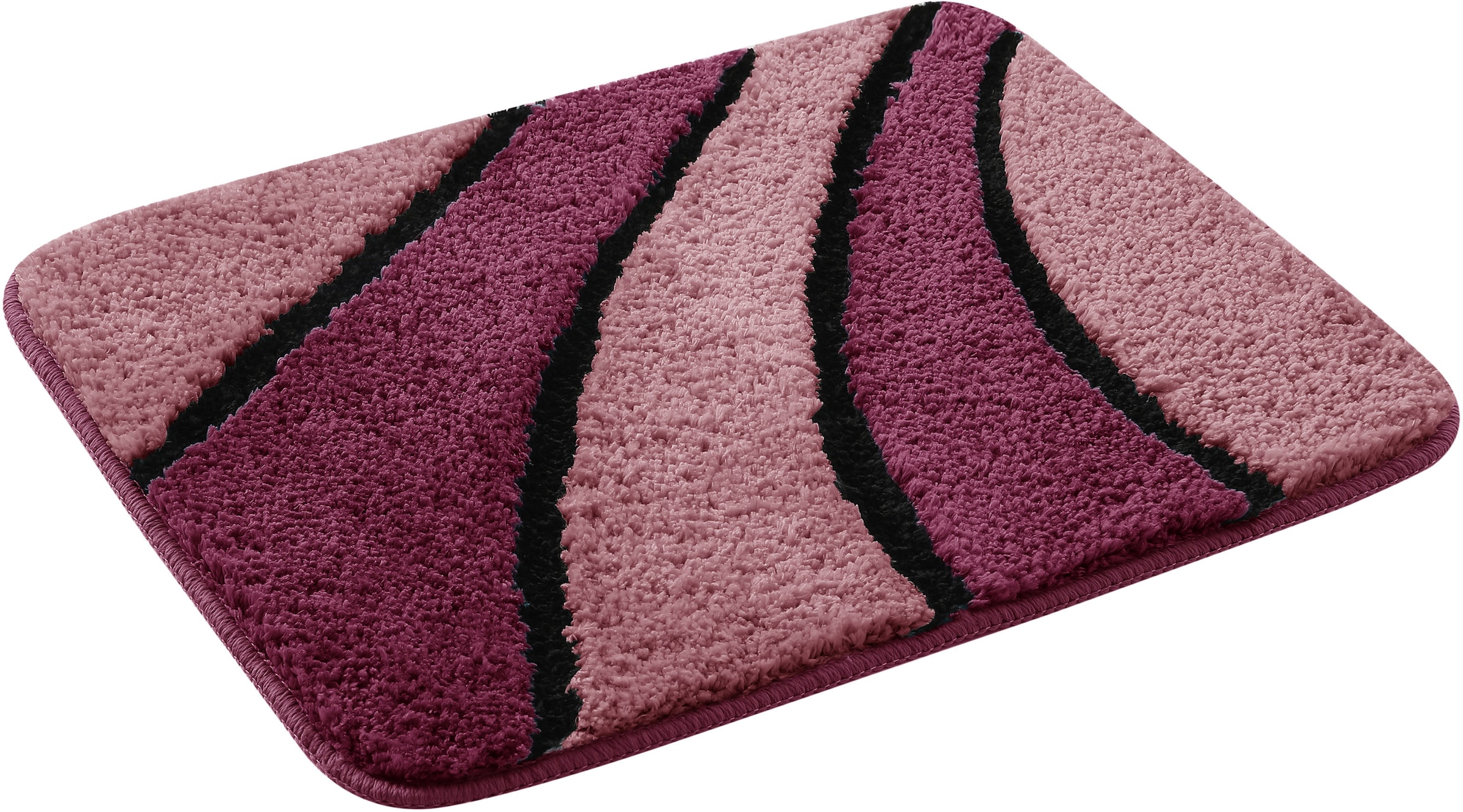 my home Tapis de bain »Anna, Badvorleger, Badezimmer Teppich« Höhe 16 mm Badteppich, Hoch Tief Effekt, Modern, Weich, Wellen