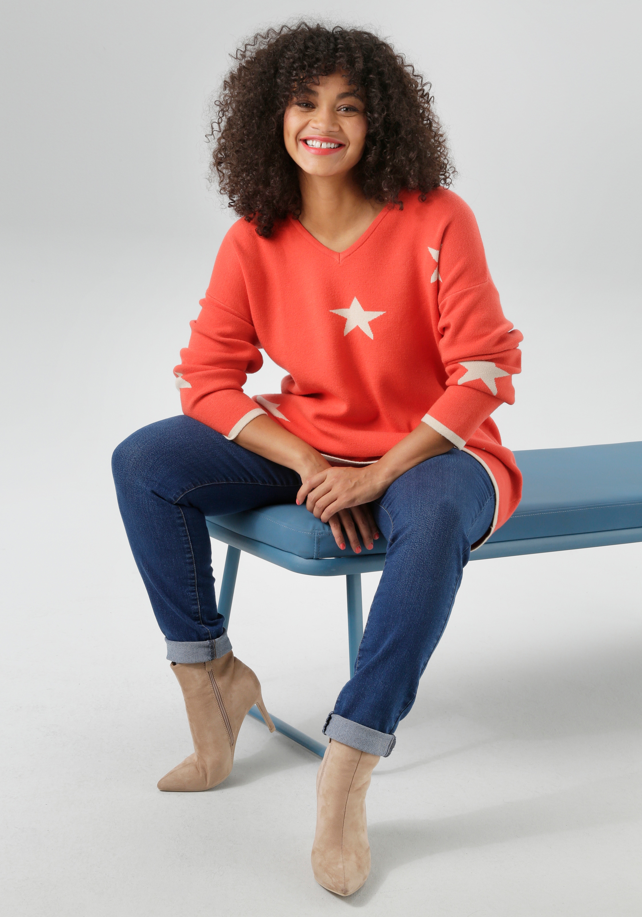 Aniston PLUS Strickpullover Vokuhila - hinten etwas länger geschnitten - NEUE KOLLEKTION