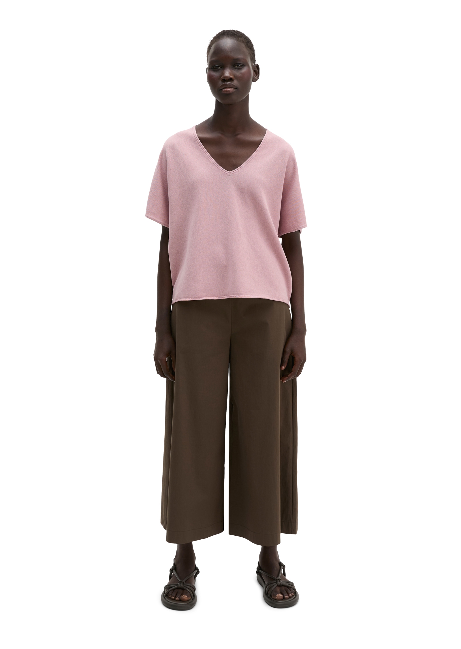 Marc O'Polo Kurzarmpullover loose aus reinem Baumwollgarn