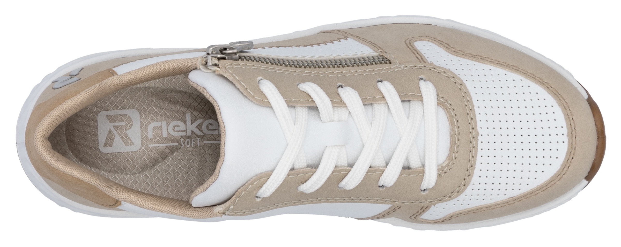 RIEKER Sport Baskets compensées  Schnürschuh, Halbschuh, Freizeitsneaker mit Reissverschluss