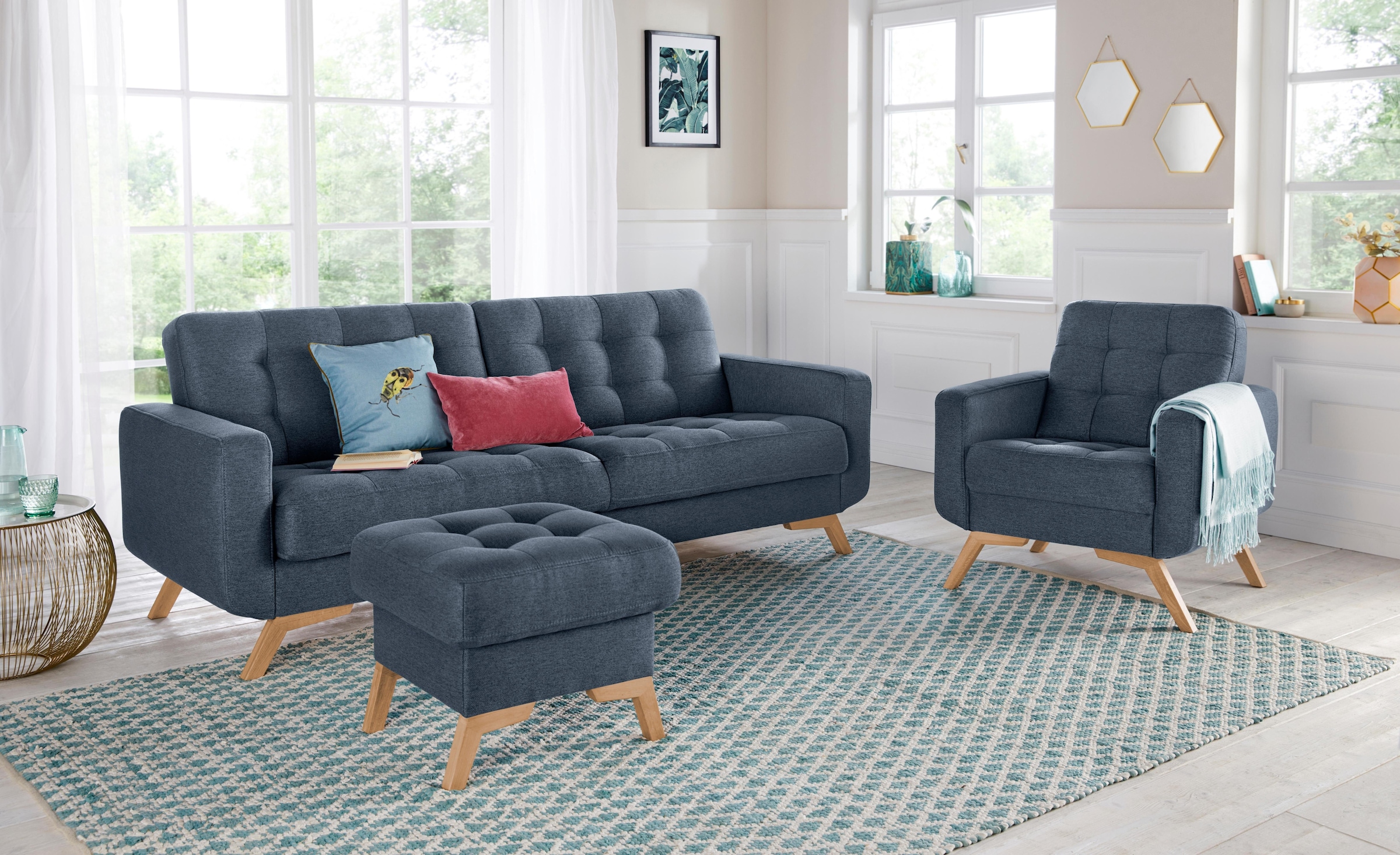 exxpo - sofa fashion Fauteuil »Fiord, Loungesessel« design actuel, superbe finition des détails au niveau de l'assise et du dossier