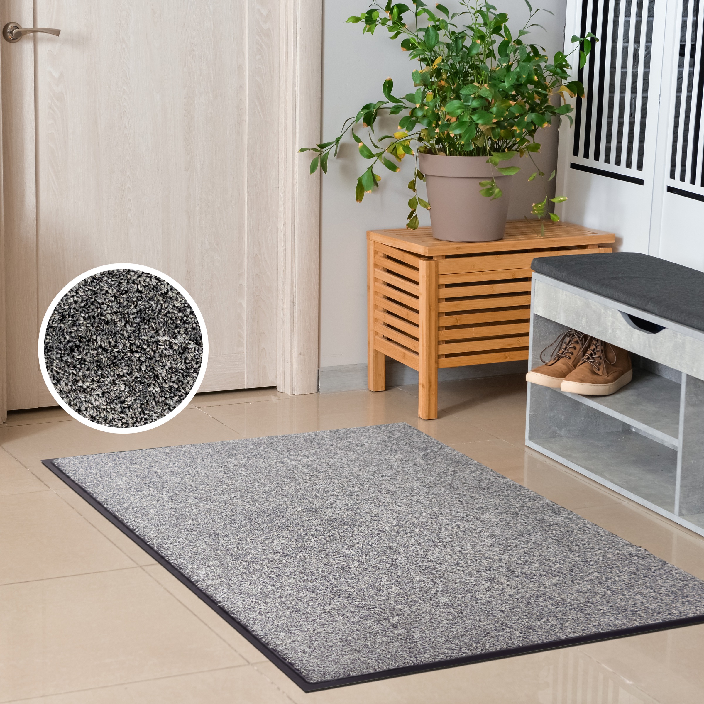 Image of GOODproduct Fussmatte "Vianne, Schmutzfangmatte Indoor, für Hausflur und Eingangsbereiche" rechteckig 10 mm Höhe Eingangsmatte, rutschfeste Unterseite, meliert, waschbar