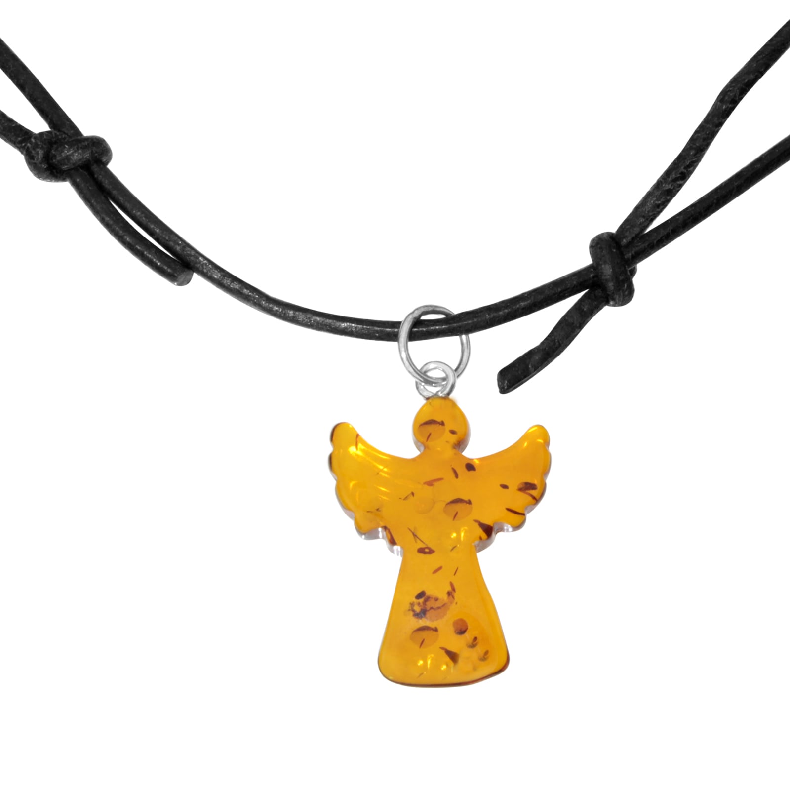 Image of OSTSEE-SCHMUCK Kette mit Anhänger "Ostsee-Schmuck Kette mit Anhänger Engel - Lederband"