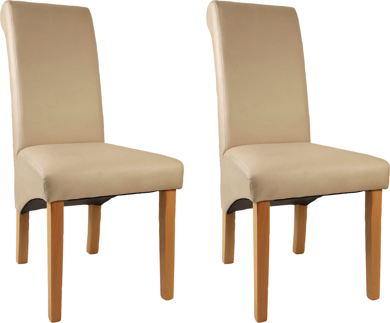 Home affaire 4-Fussstuhl »Rito«, (Set), 2 St., Microfaser, Gestell Buche natur oder wenge lackiert