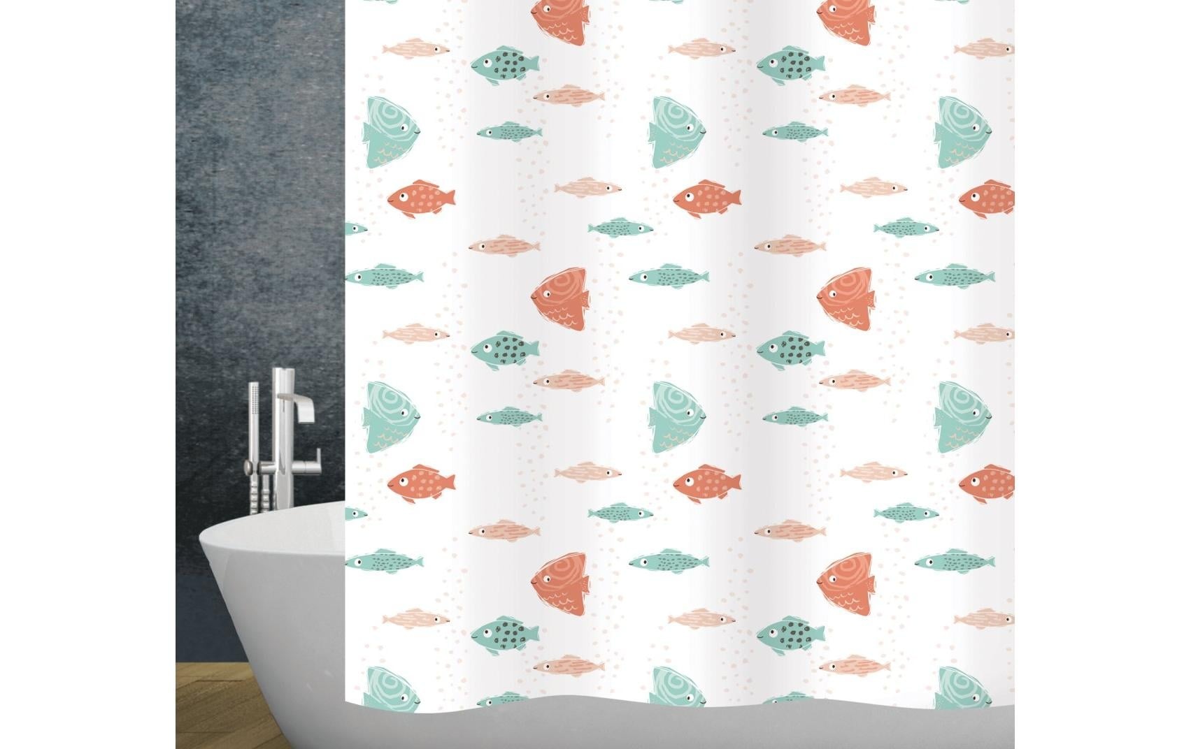 diaqua® Rideau de douche »Atoll 180 x 180 cm« Breite 180 cm rideau de bain avec motifs poissons