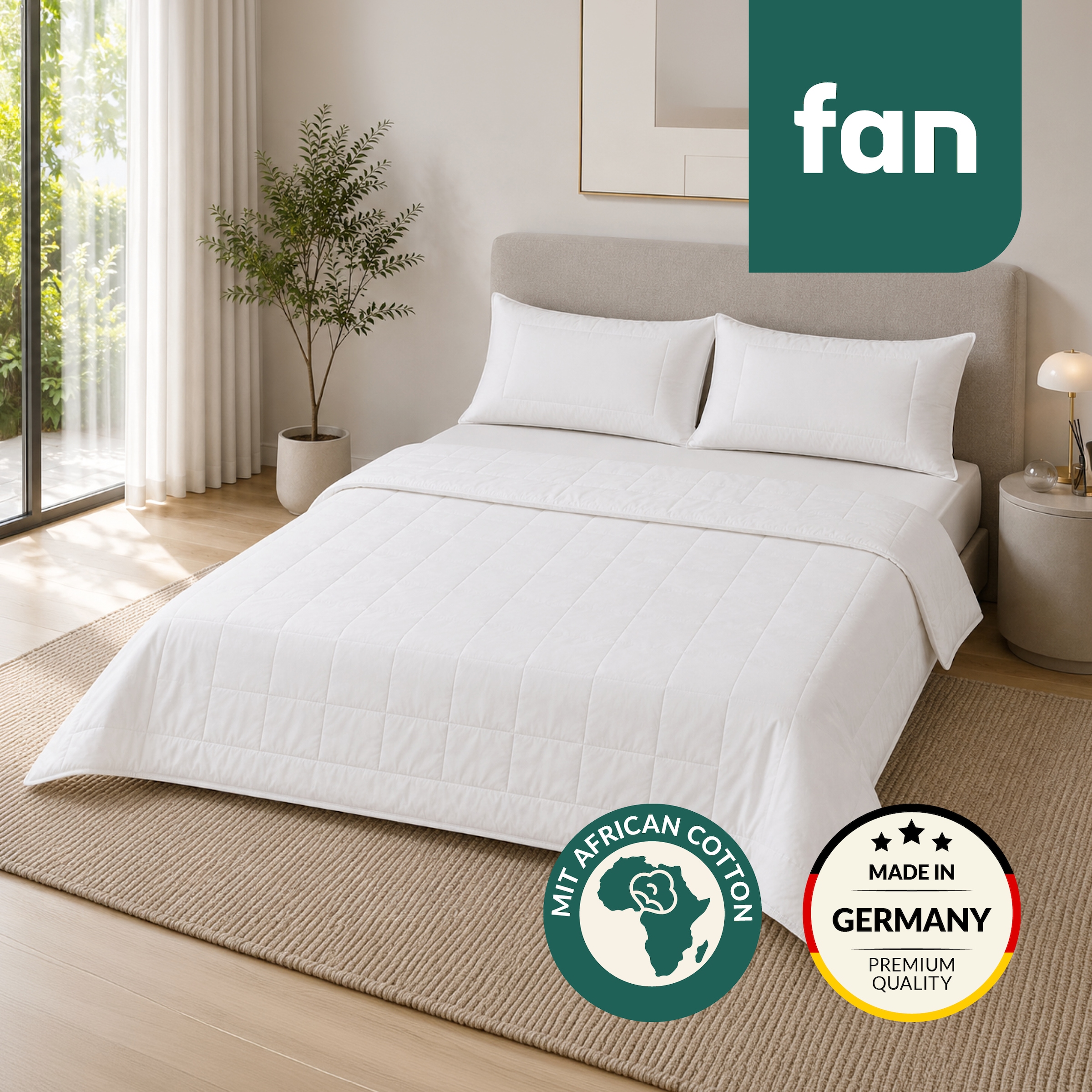 Image of fan Naturfaserbettdecke "African Cotton 100% Lyocell, 135x200 cm und weitere Grössen" leicht Füllung 100% Lyocell (TENCEL™) 1 Stk. tlg. Bettdecke für Winter oder Sommer. Hergestellt in Deutschland