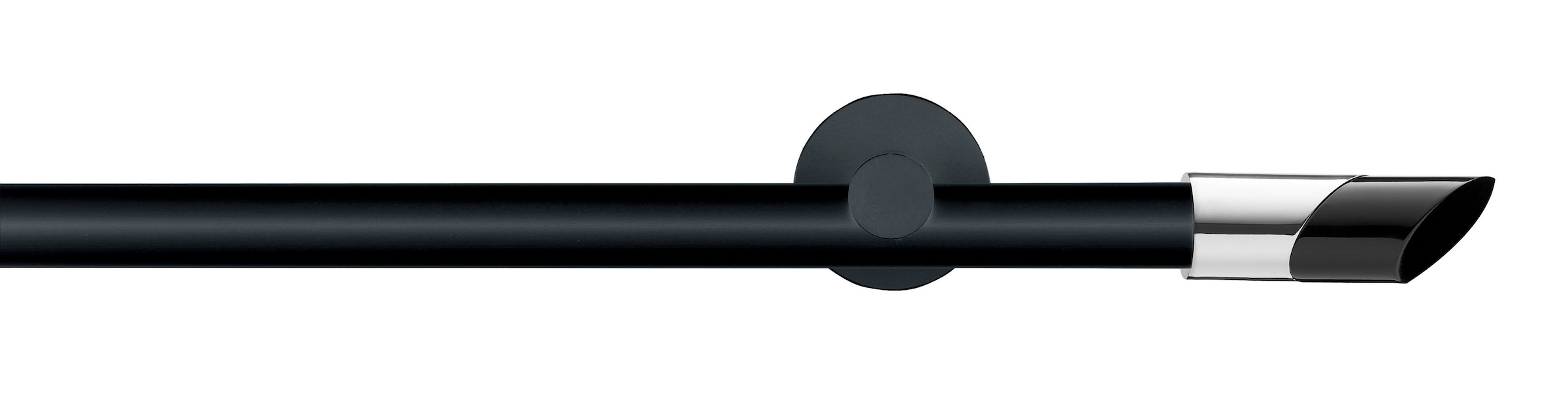 Image of GARESA Gardinenstange "BLACK" Ø 20 mm 1 läufig-läufig Wunschmasslänge Vorhanggarnitur, Innenlauf, verlängerbar, Knopf abgeschrägt 2-farbig