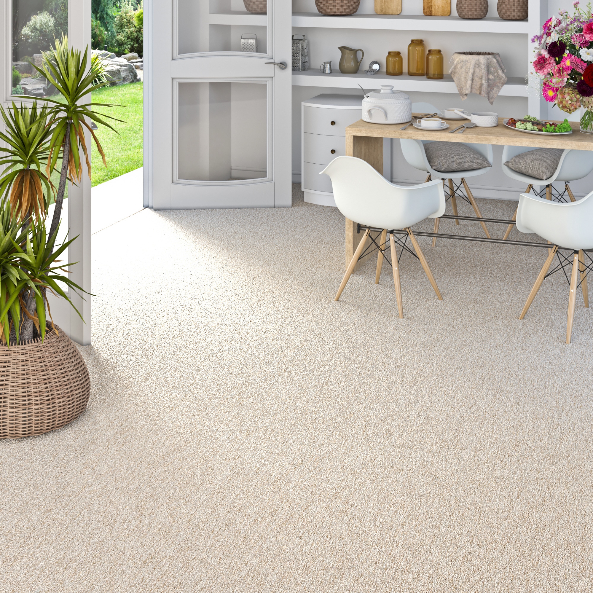 my home Moquette »Fortis, Schlinge, Made in Netherlands« Rectangulaire 5 mm Höhe meliert, Breite 400 cm, strapazierfähig, Wohnzimmer