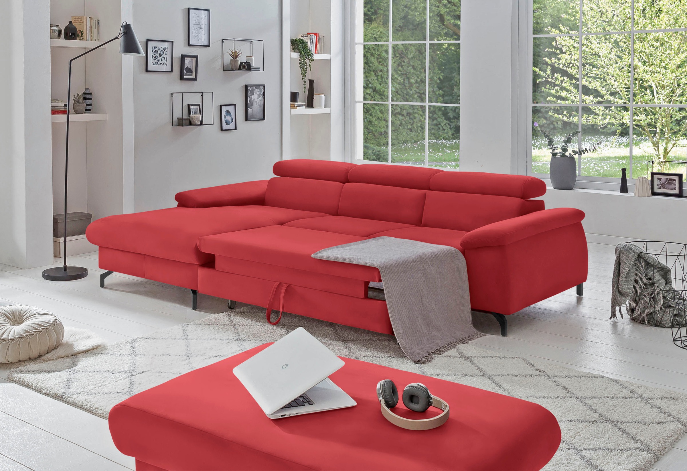 COTTA Ecksofa »Kitty L-Form«, mit Kopfteilverstellung, wahlweise mit Bettfunktion & Bettkasten