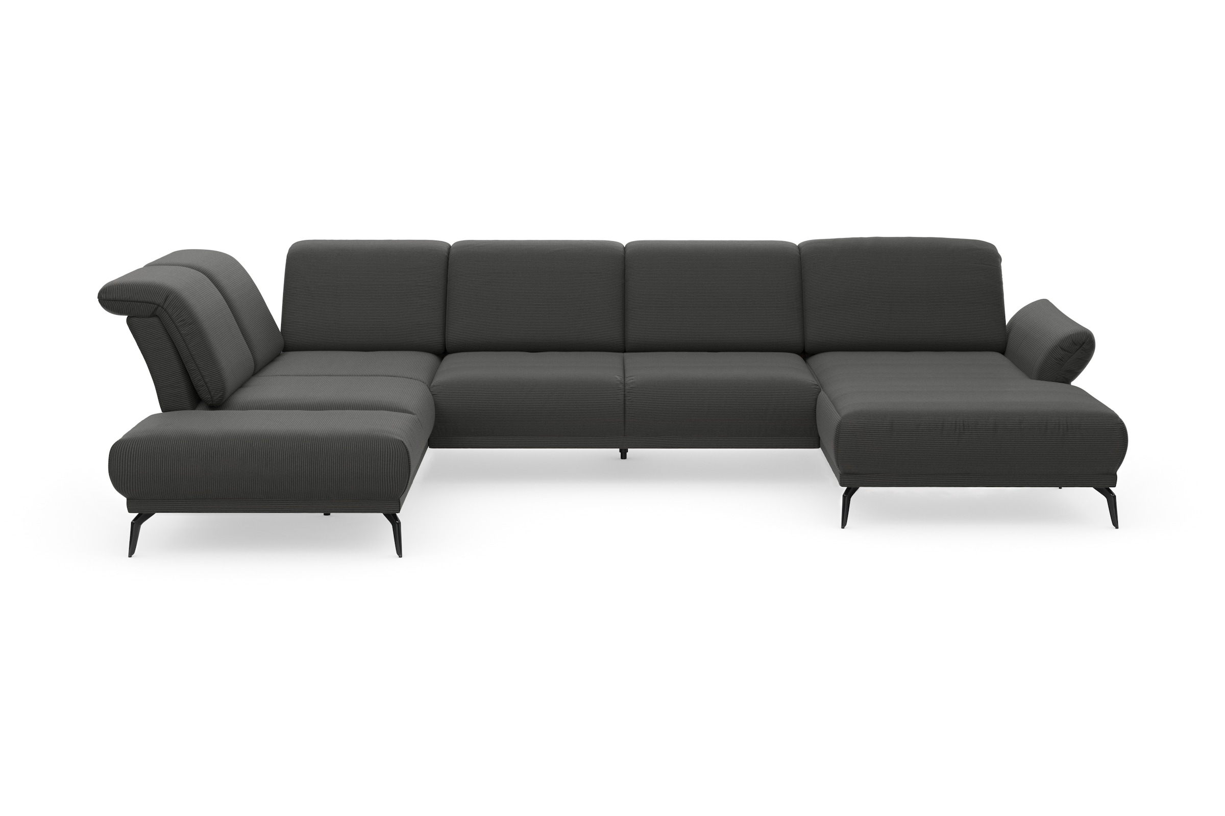 INOSIGN Wohnlandschaft »Coco U-Form« Sitztiefen-, Arm- und Kopfteilverstellung, Cord-Bezug, Fusshöhe 15 cm