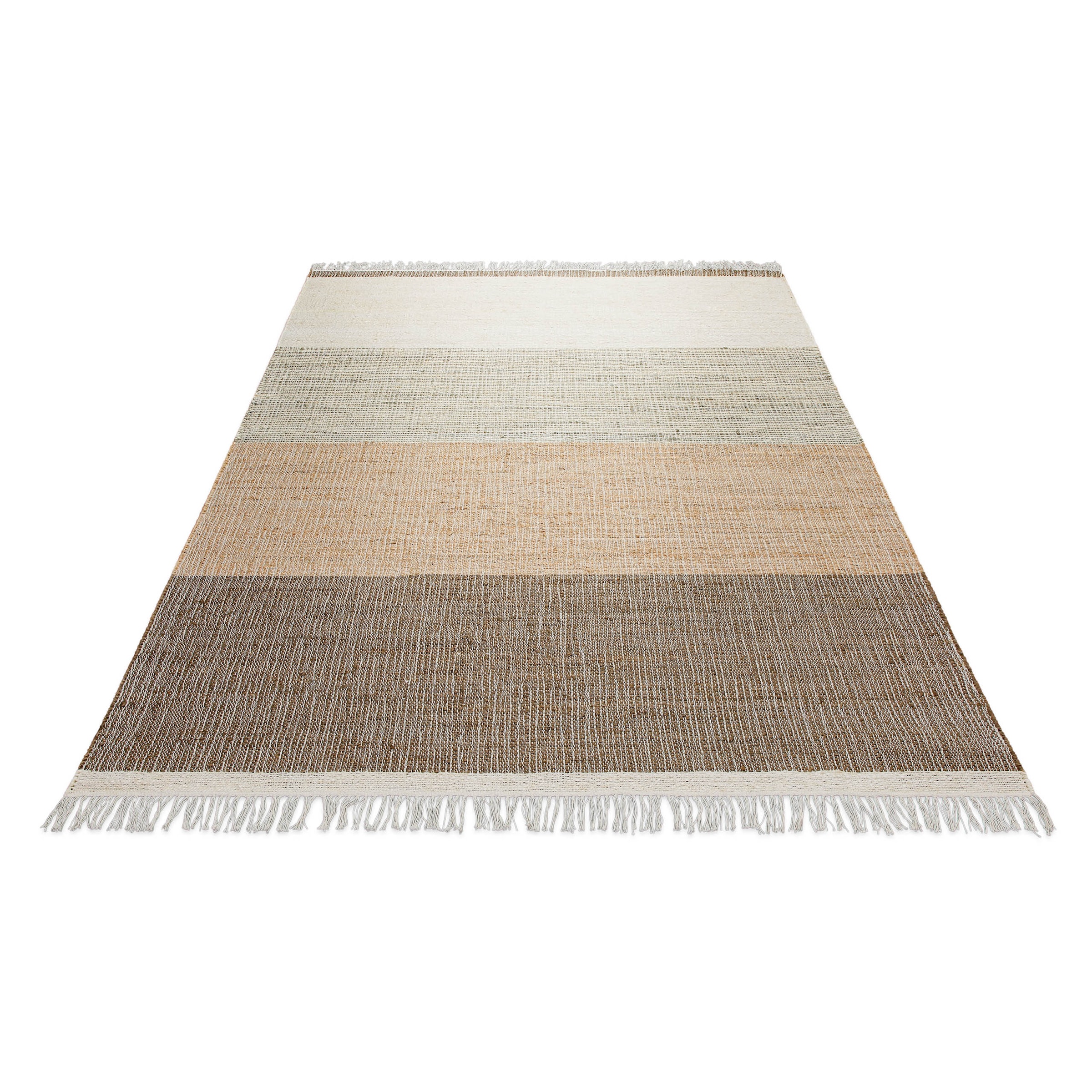GOODproduct Teppich »Dallin« rechteckig 4 mm Höhe 80% Jute, handgewebt, mit Fransen, Wohnzimmer, Naturfaser