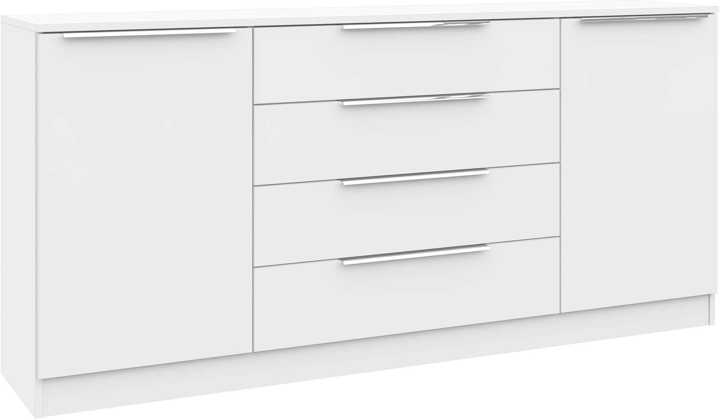 Image of borchardt Möbel Kommode "Oliva, Kommode mit Metallgriffen" Modernes Sideboard mit 2 Türen und 4 Schubkästen, Breite 166 cm
