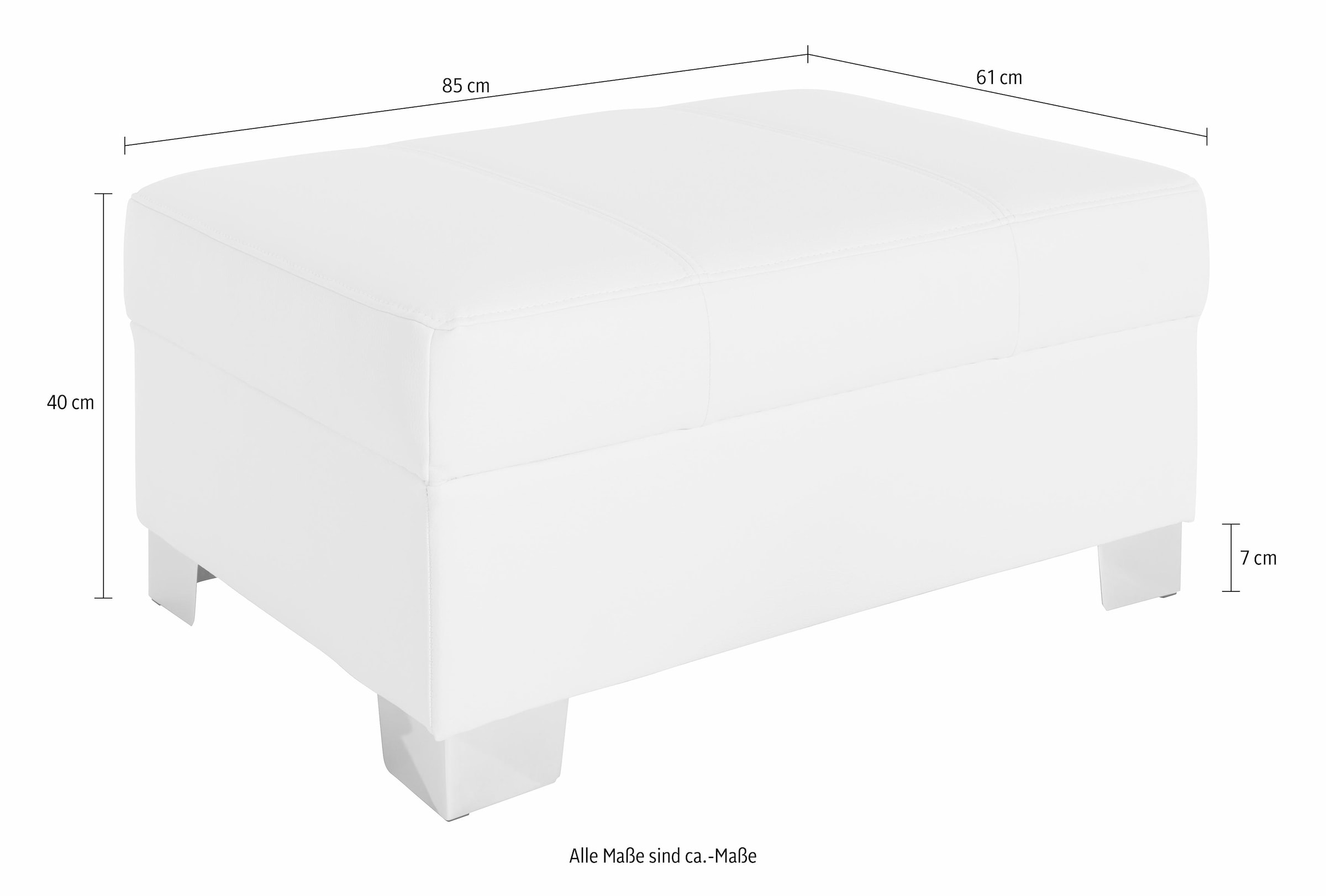 DOMO collection Hocker »Turah mit moderner Steppung« passend zur Serie, B/T/H: 85/61/40 cm, auch in Leder
