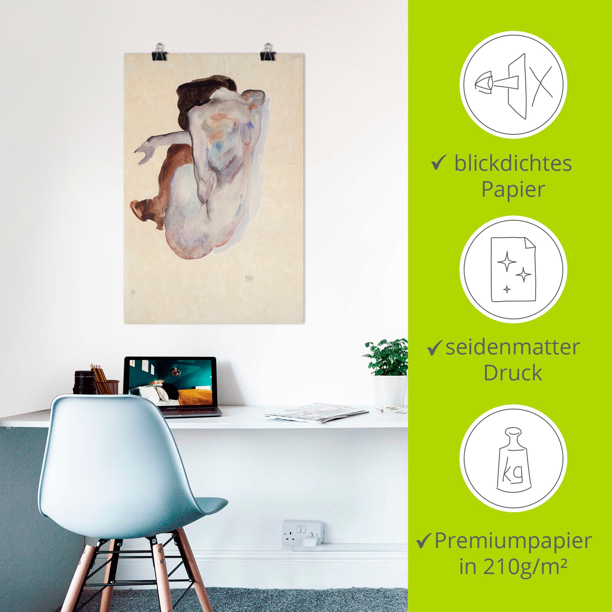 Artland Wandbild »Kauernder Akt mit Schuhen«, Erotische Bilder, (1 St.), als Poster in verschied. Grössen