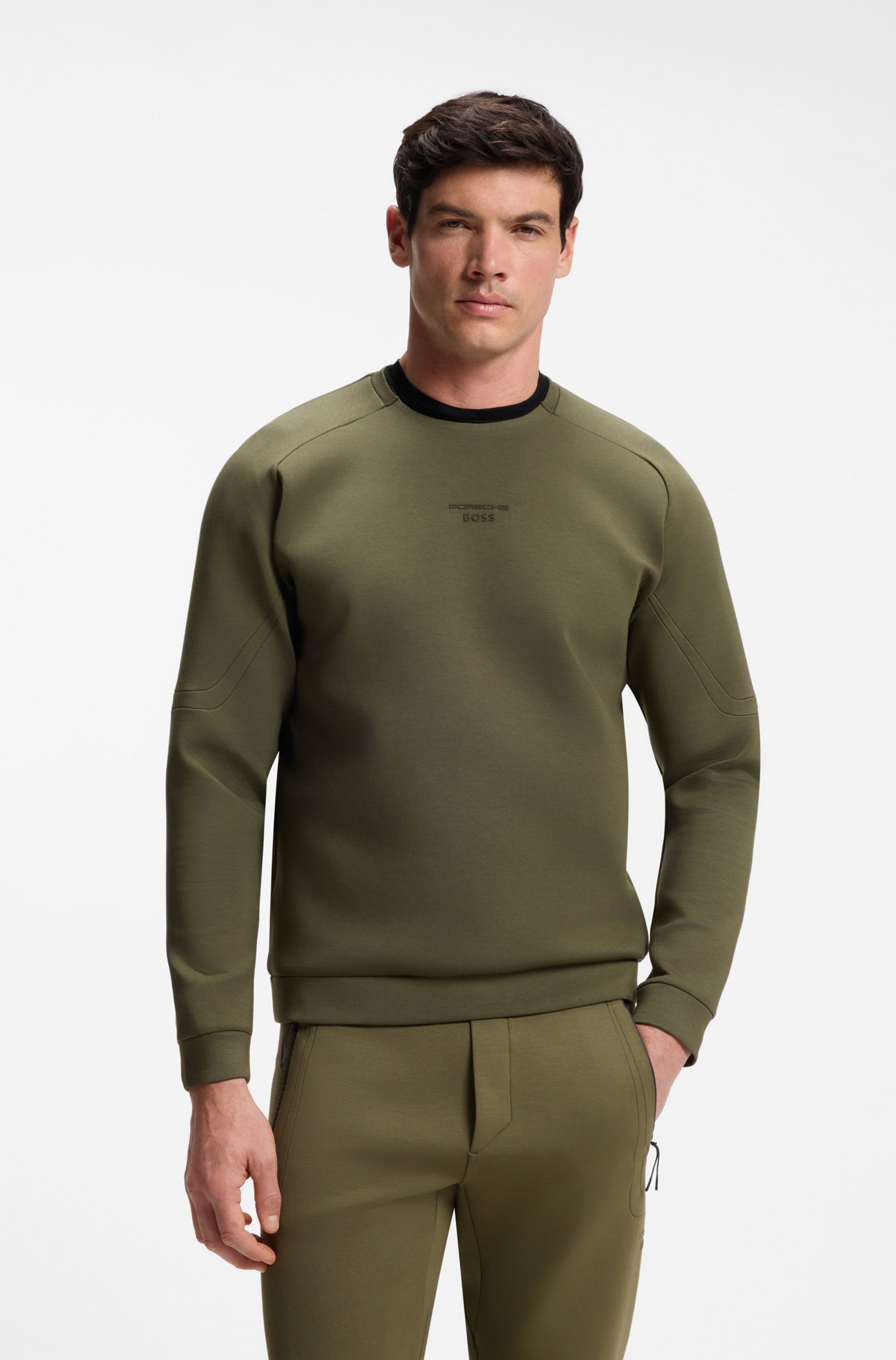 Image of BOSS GREEN Sweatshirt "Porsche Spirit 70 Capsule Collection", Premium Herrenmode Innovative Geruchskontroll-Technologie HEIQ MINT