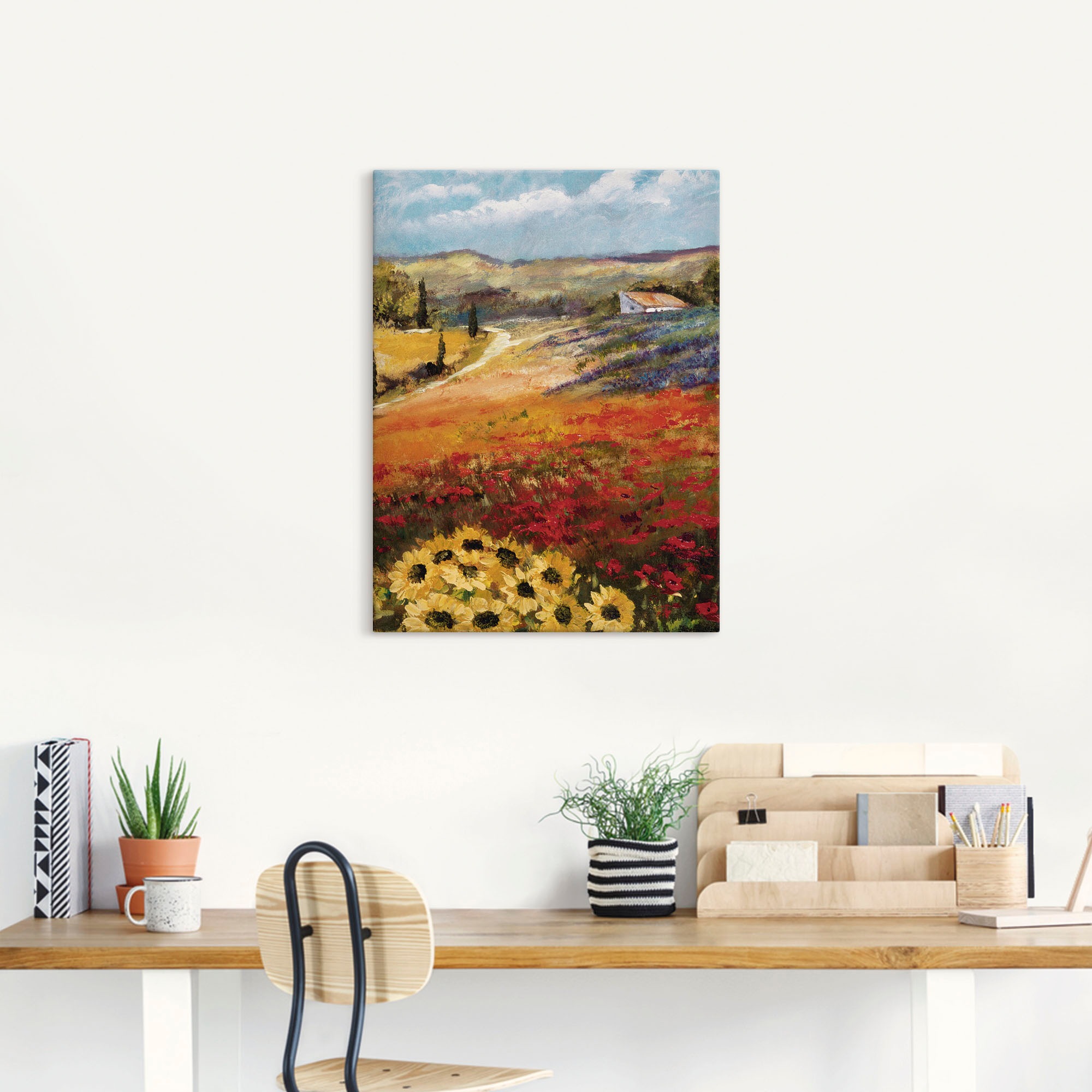 Artland Leinwandbild "Toskana II" Europa 1 Stk. tlg. auf Holzrahmen gespannt